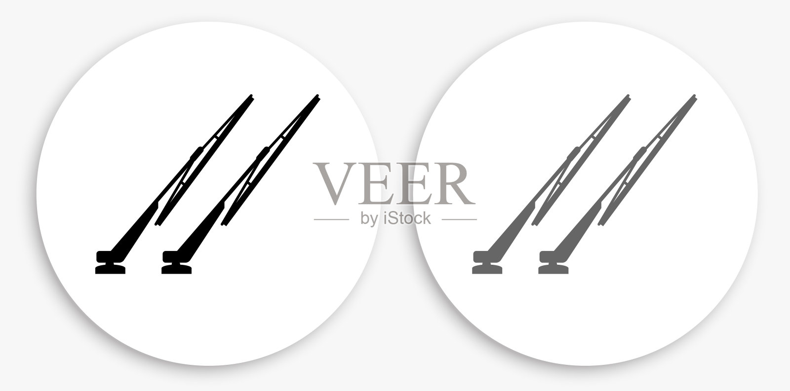 雨刷器黑色和白色圆形图标插画图片素材