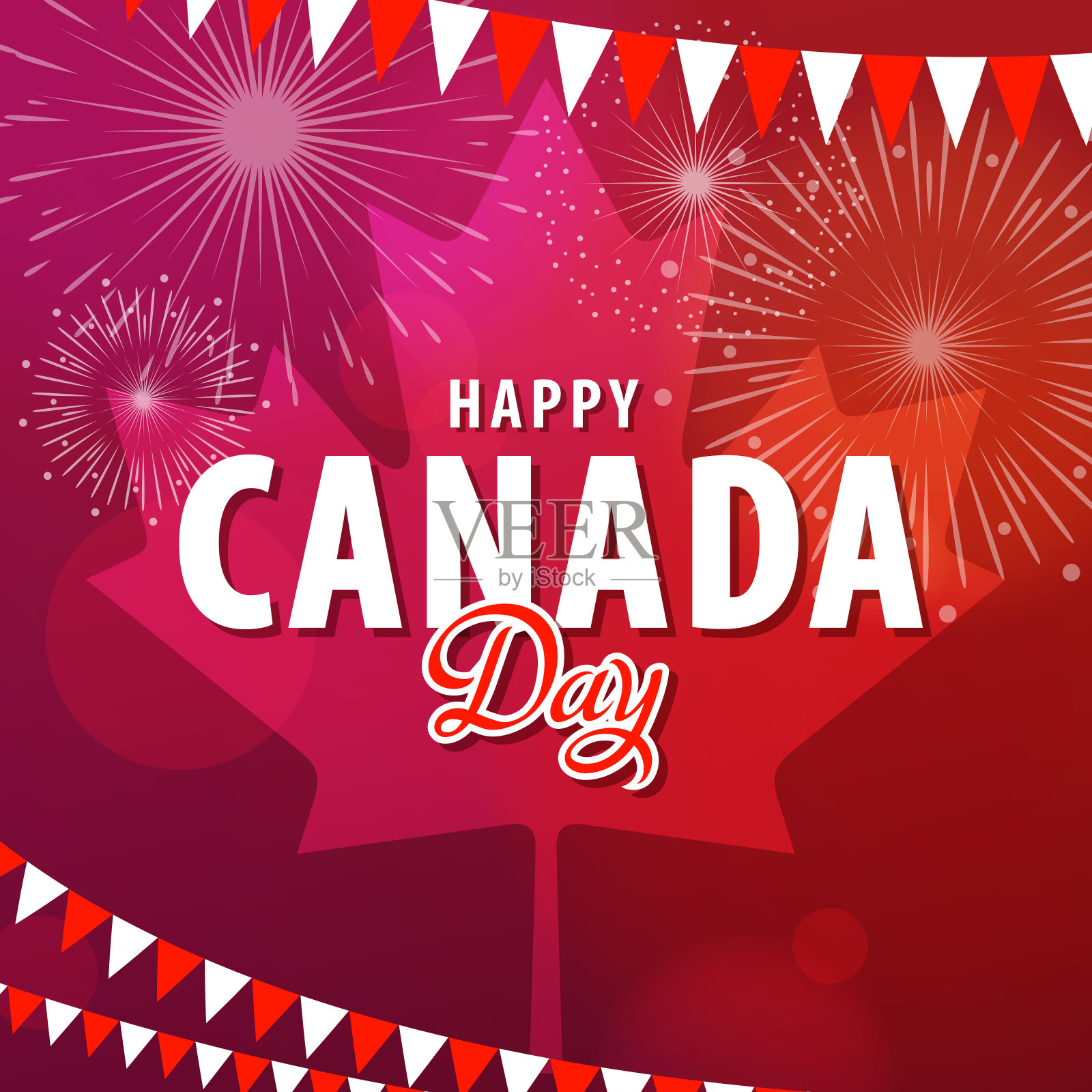 庆祝加拿大国庆日插画图片素材