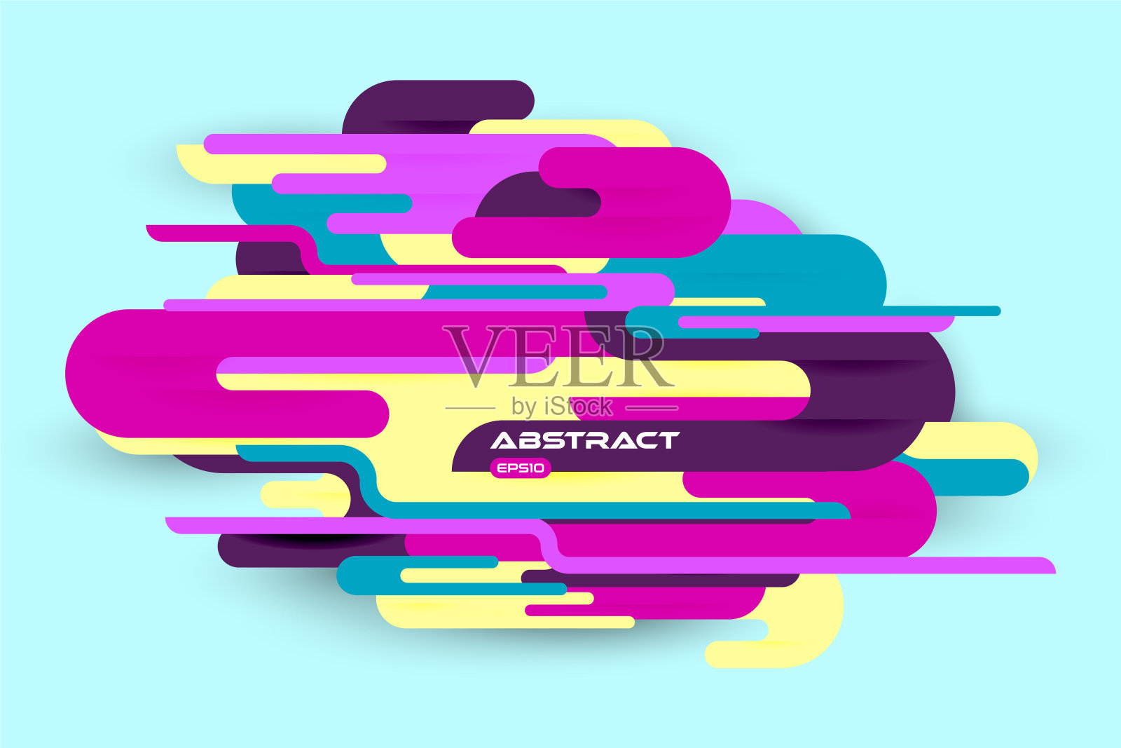 抽象的几何背景与彩色形状插画图片素材