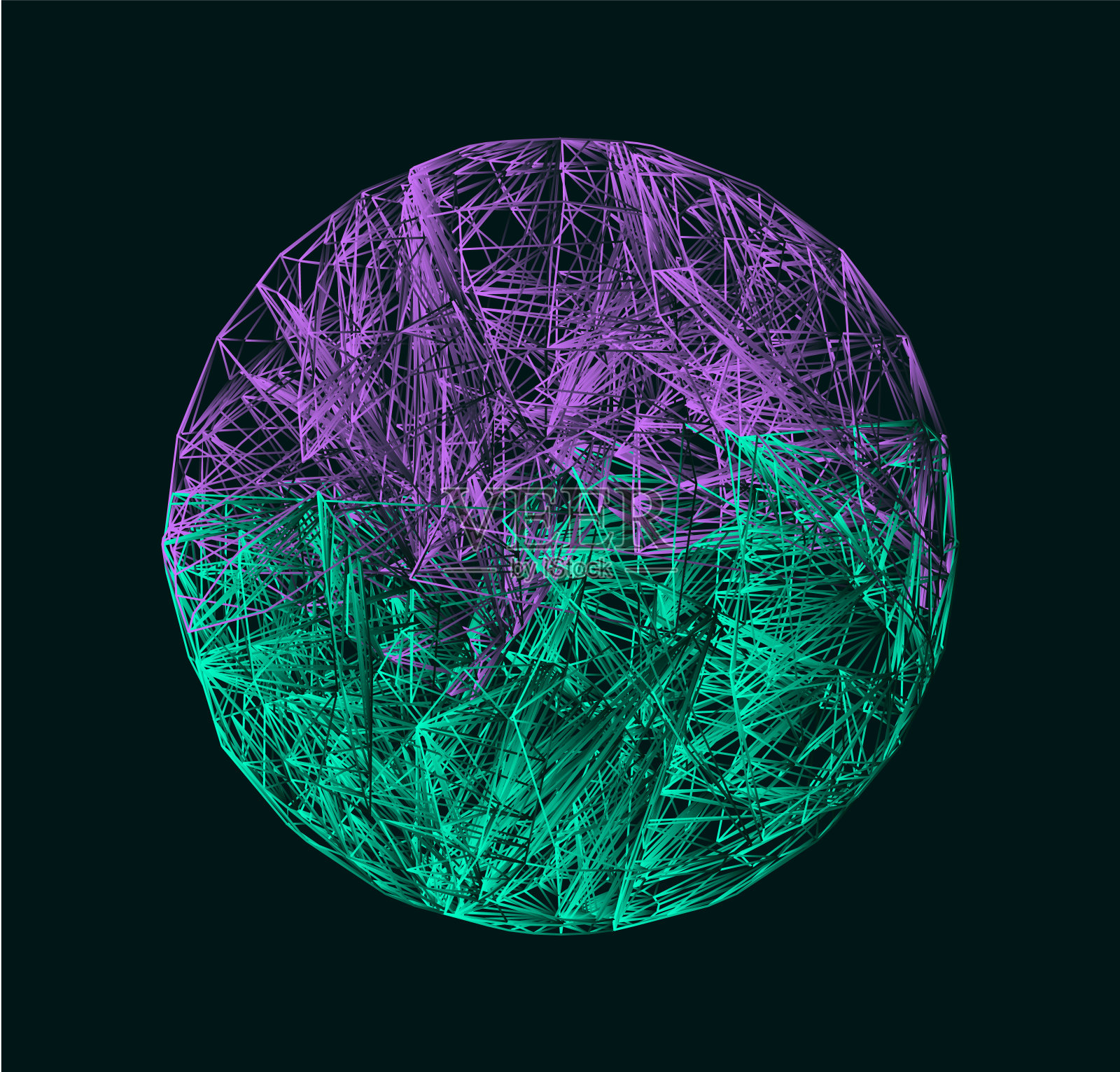 有连接线的球体插画图片素材