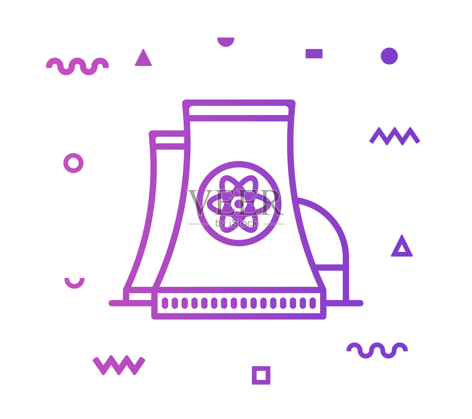 核能线条风格图标设计插画图片素材