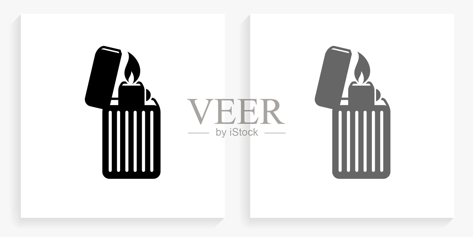 较轻的黑白方形图标插画图片素材