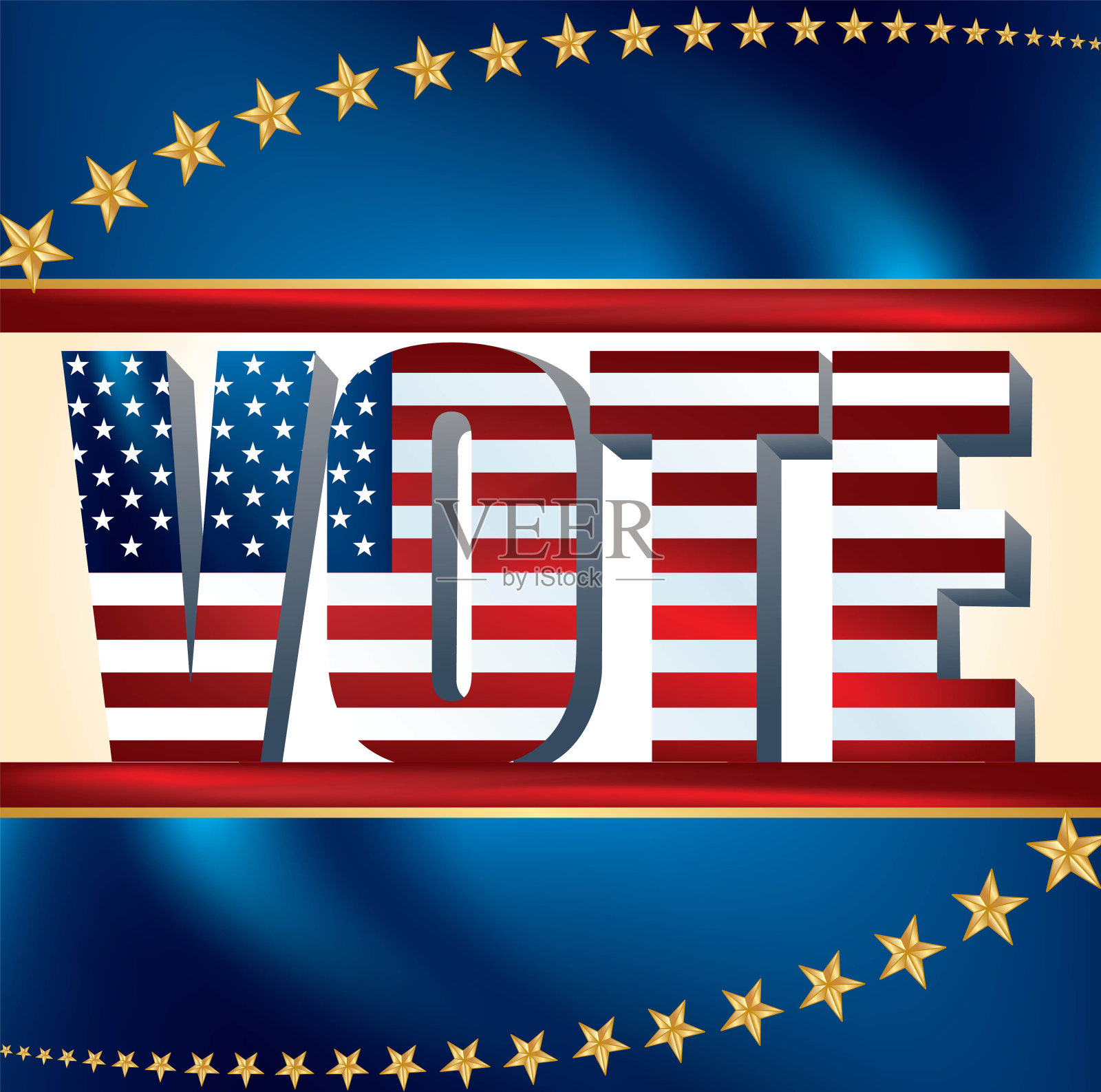投票，美国政治运动，总统插画图片素材