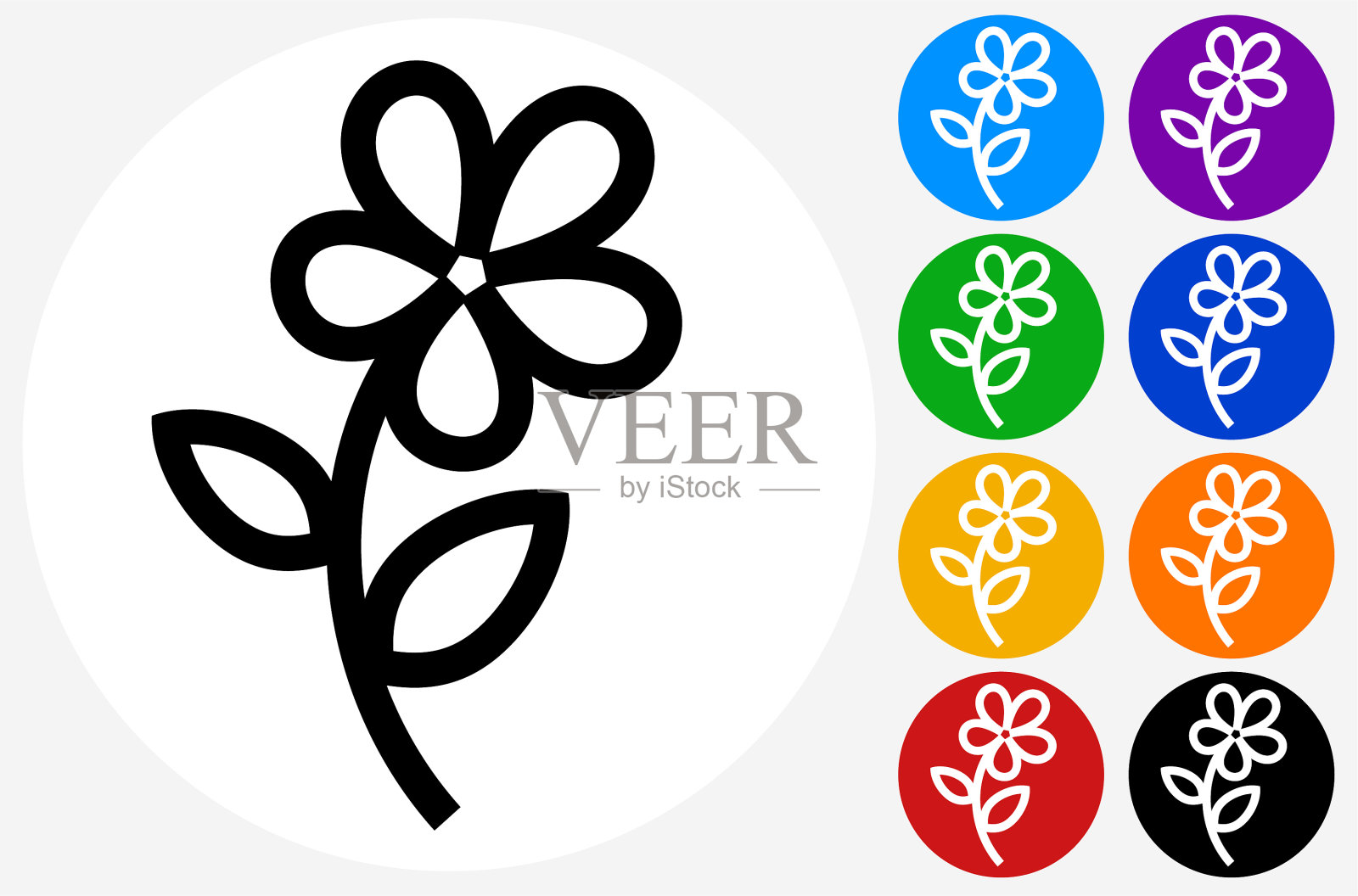 简单的花朵图标插画图片素材