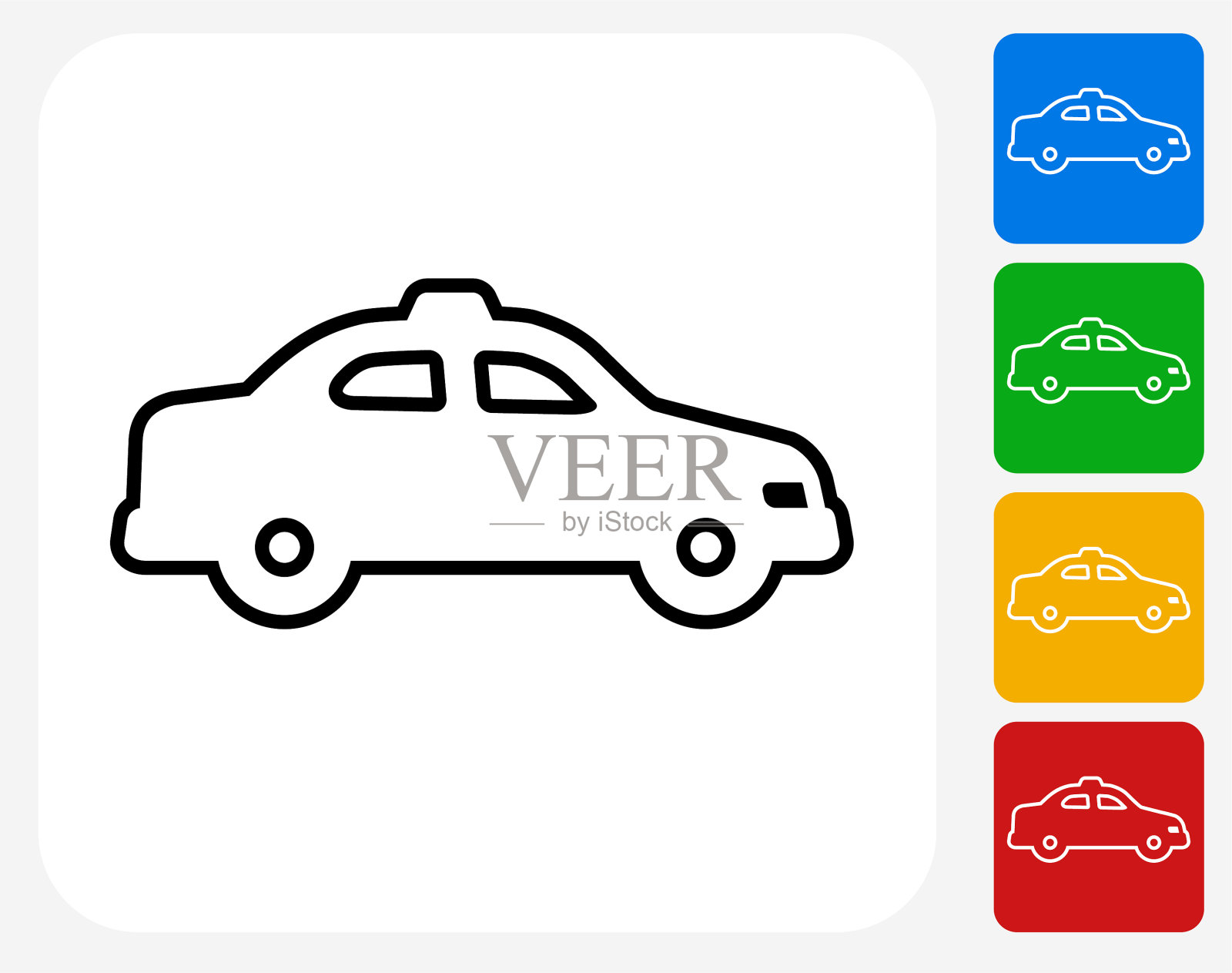 出租车出租车侧视图图标插画图片素材