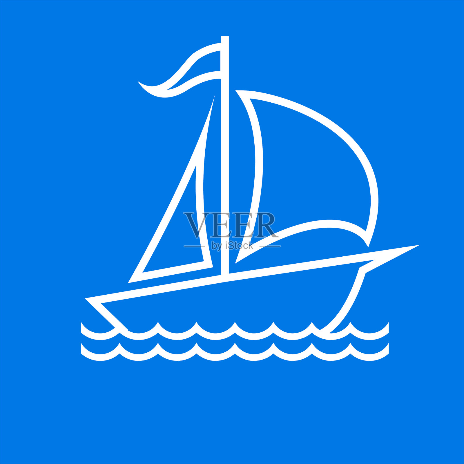 水上游艇插画图片素材