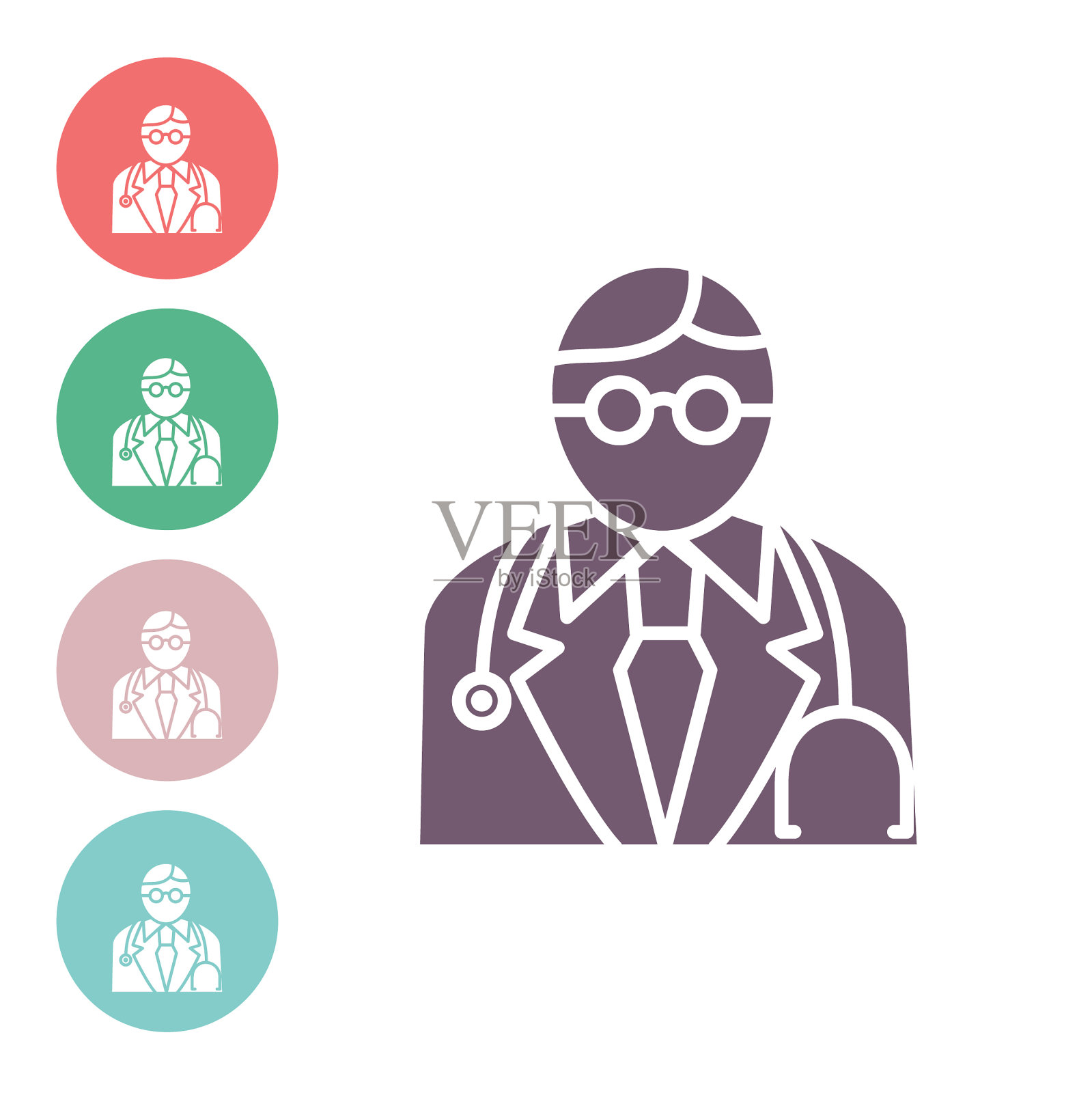 医疗线图标-医生插画图片素材