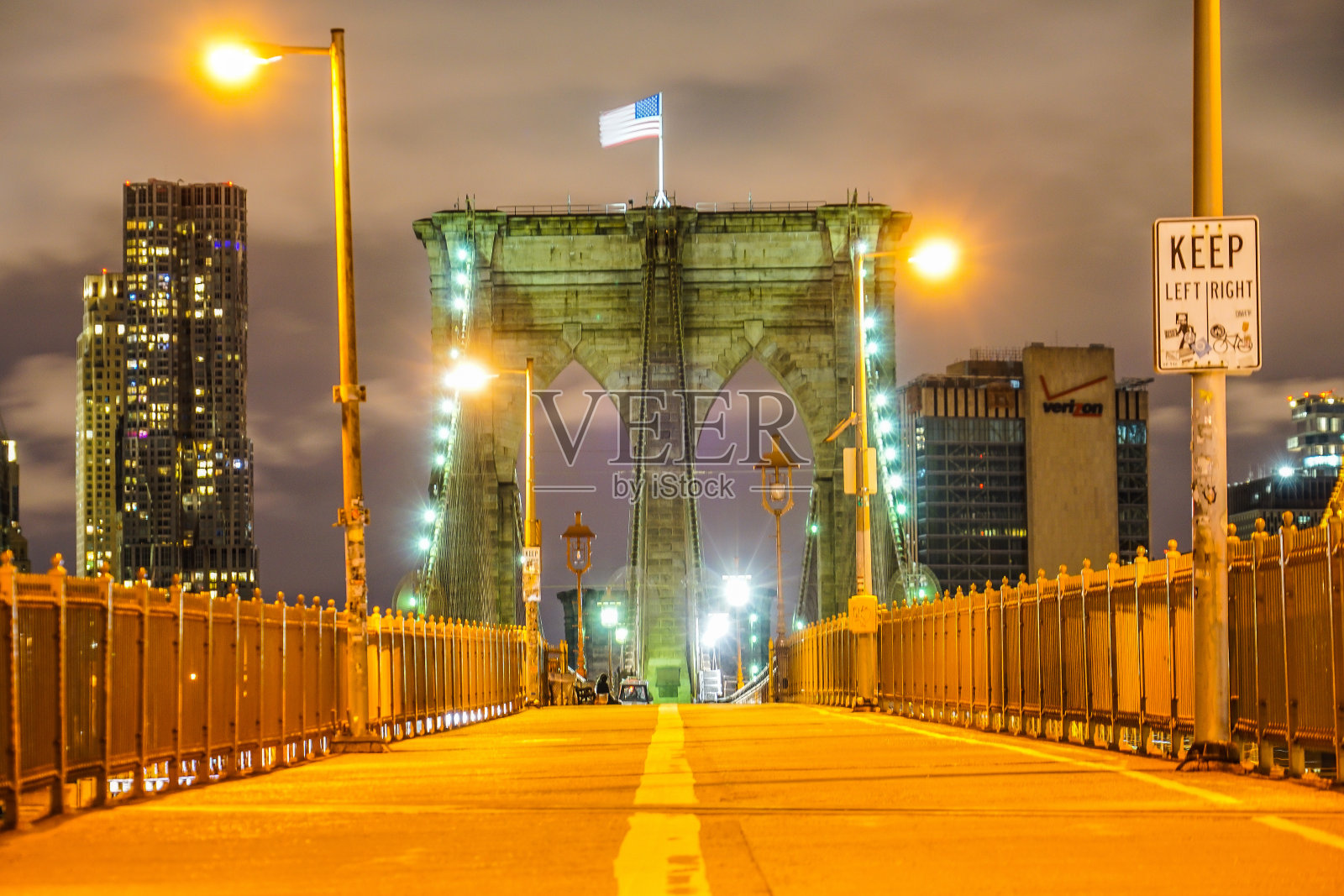 布鲁克林大桥之夜照片摄影图片