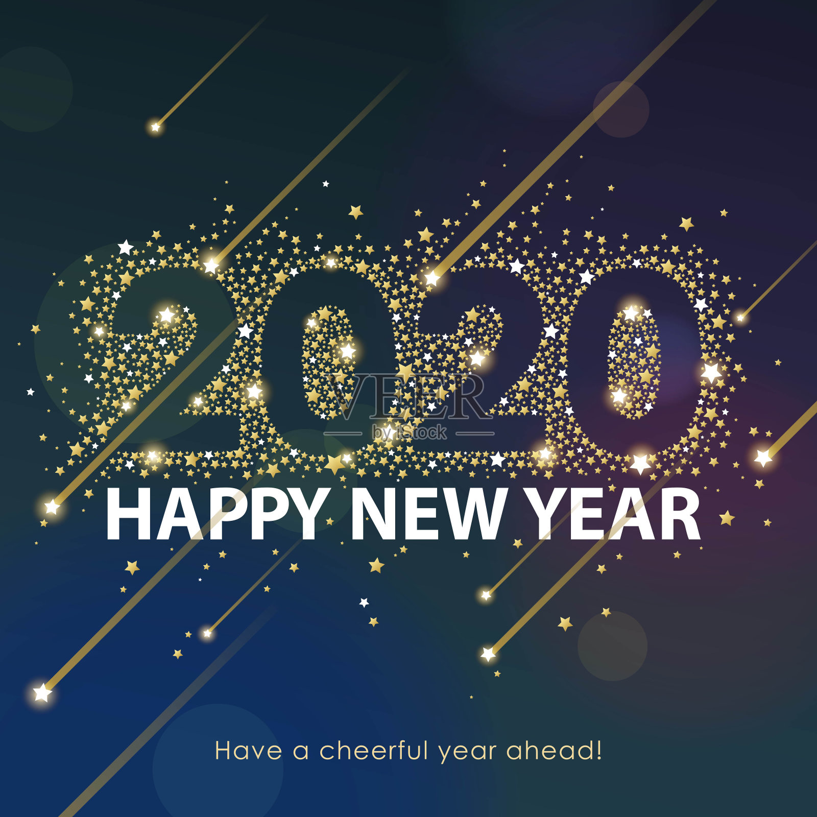 2020闪亮新年插画图片素材