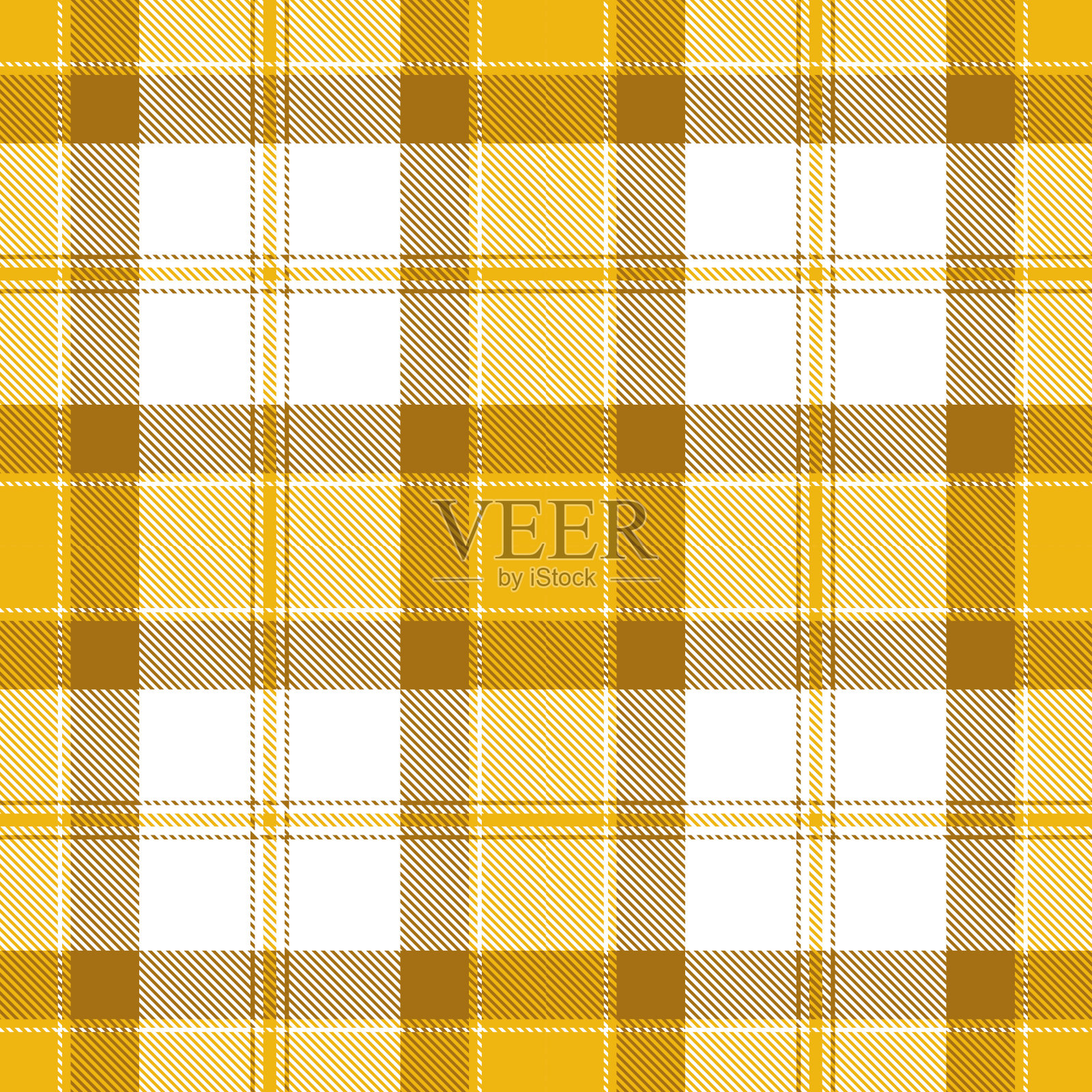 黄色苏格兰格子花格纺织图案插画图片素材