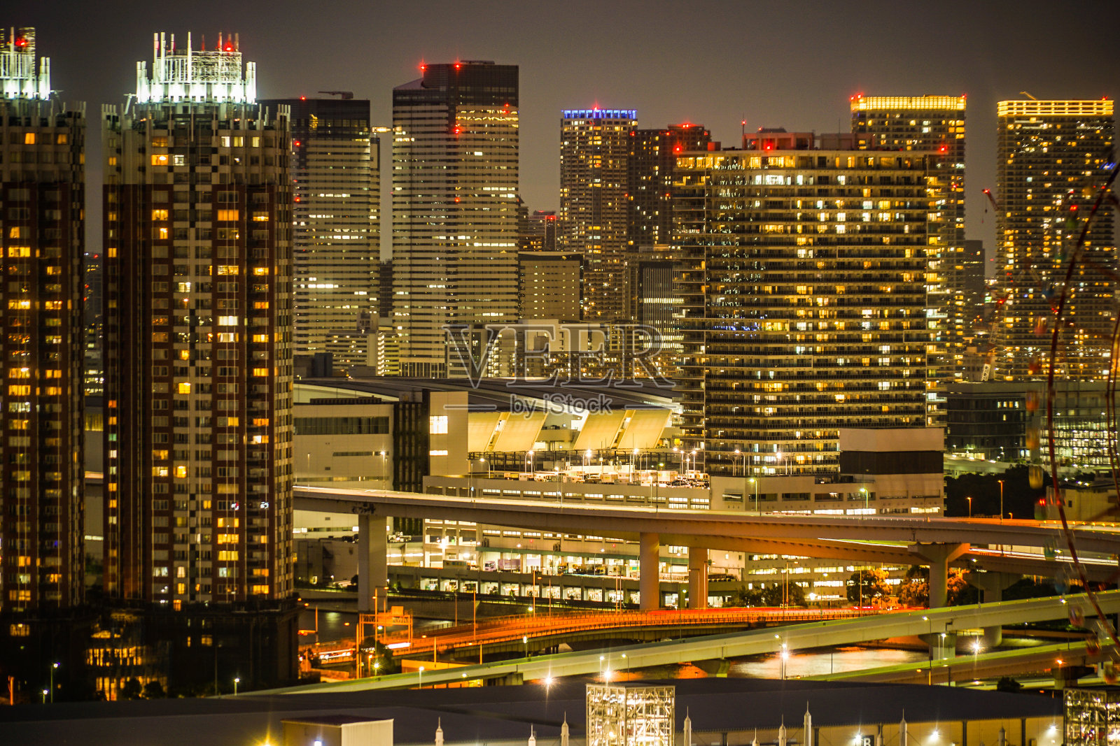 东京台场的夜景照片摄影图片