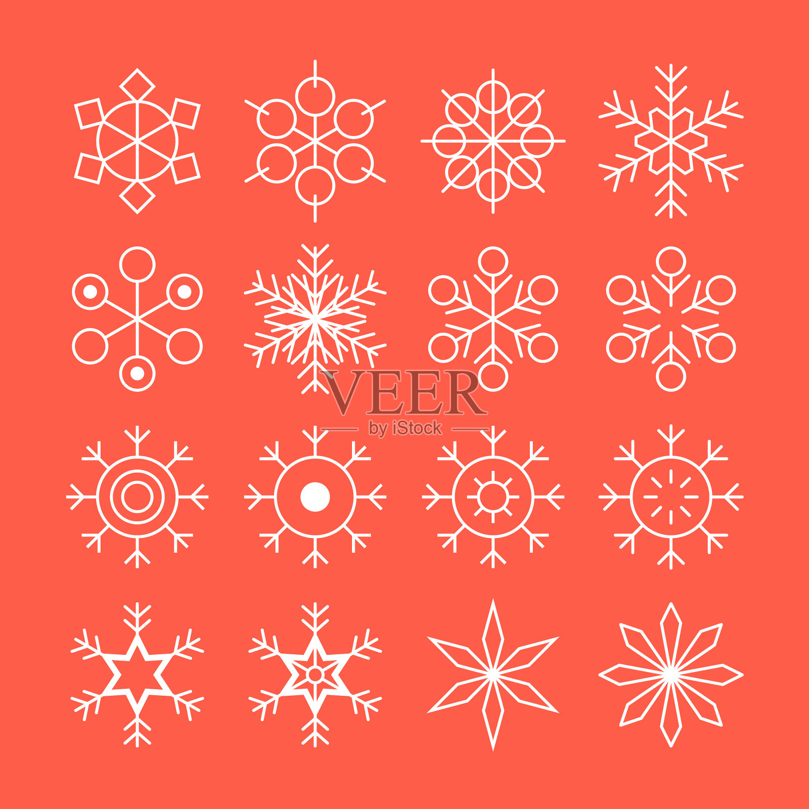 雪花收集圣诞设计元素插画图片素材