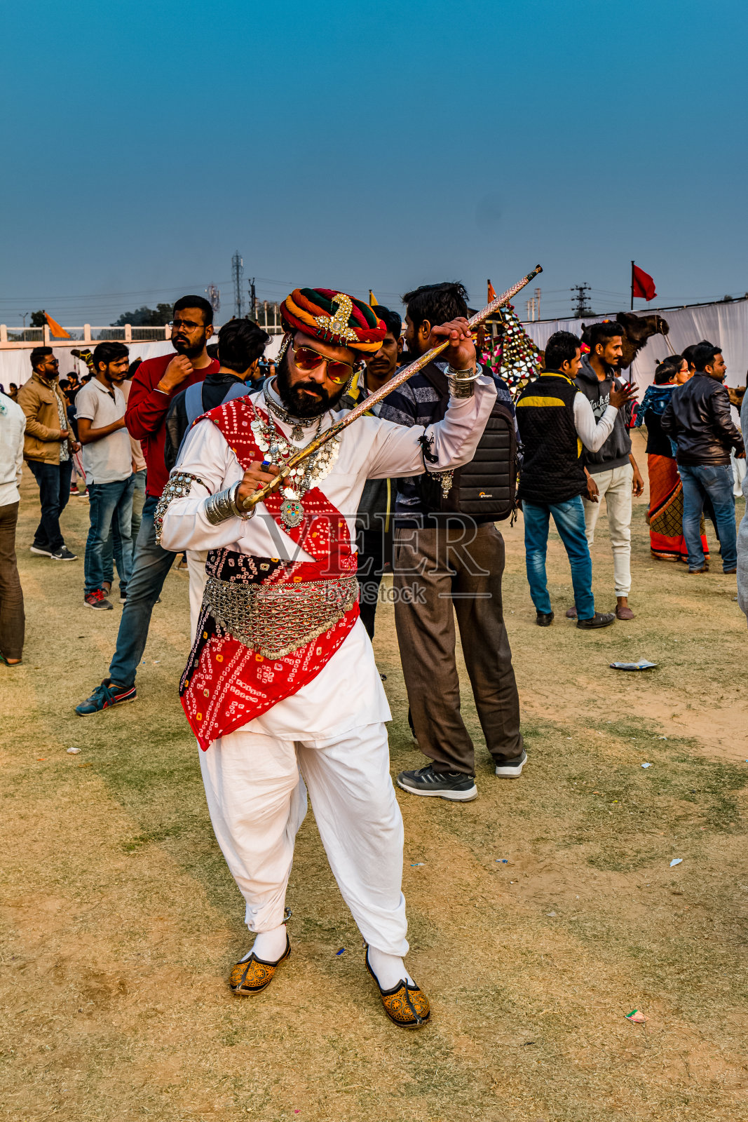 比卡纳骆驼节上的米瓦拉其普特人照片摄影图片