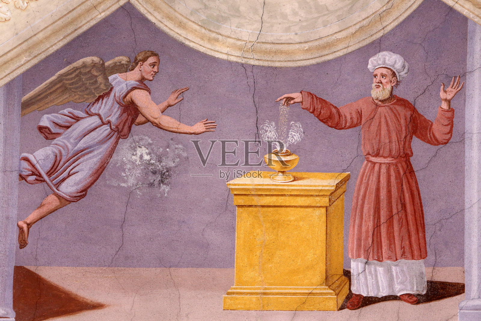 主的使者收到一个梦。绘画。圣约翰浸礼会。梅杰夫。照片摄影图片