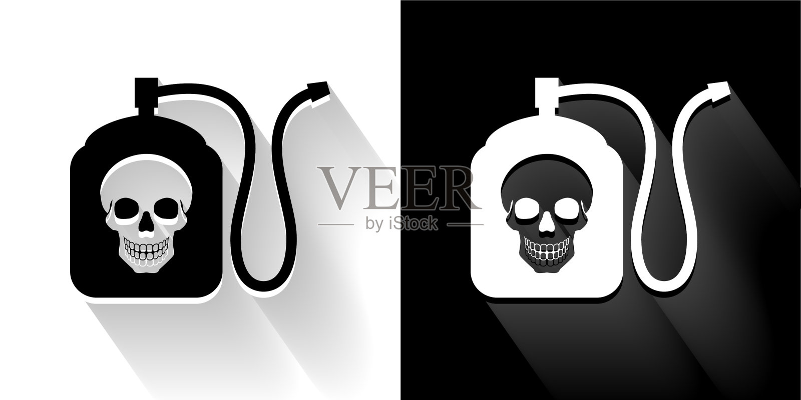 终结者化学品黑白长影图标插画图片素材