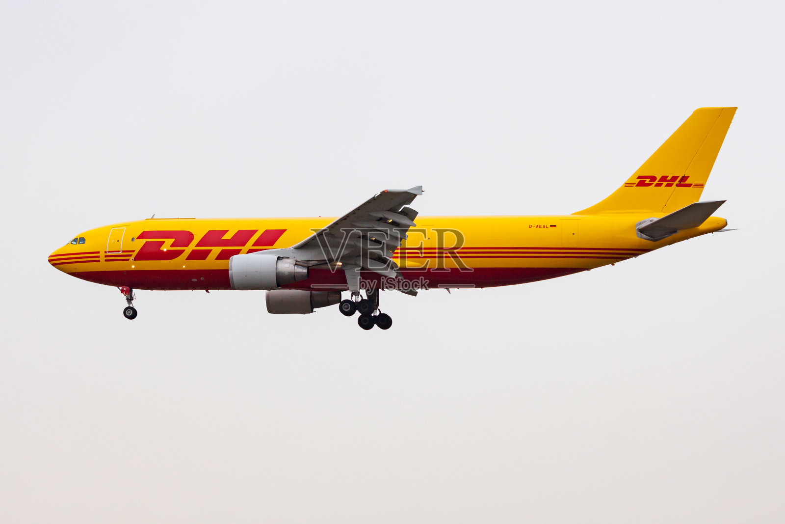 DHL航空空客a300d - aal货机在法兰克福机场降落照片摄影图片