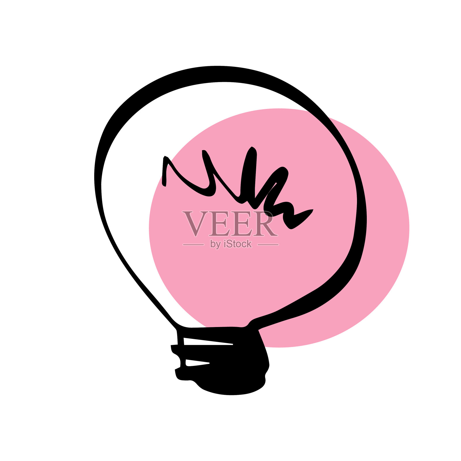 灯泡插图设计平面彩色铅笔画插画图片素材