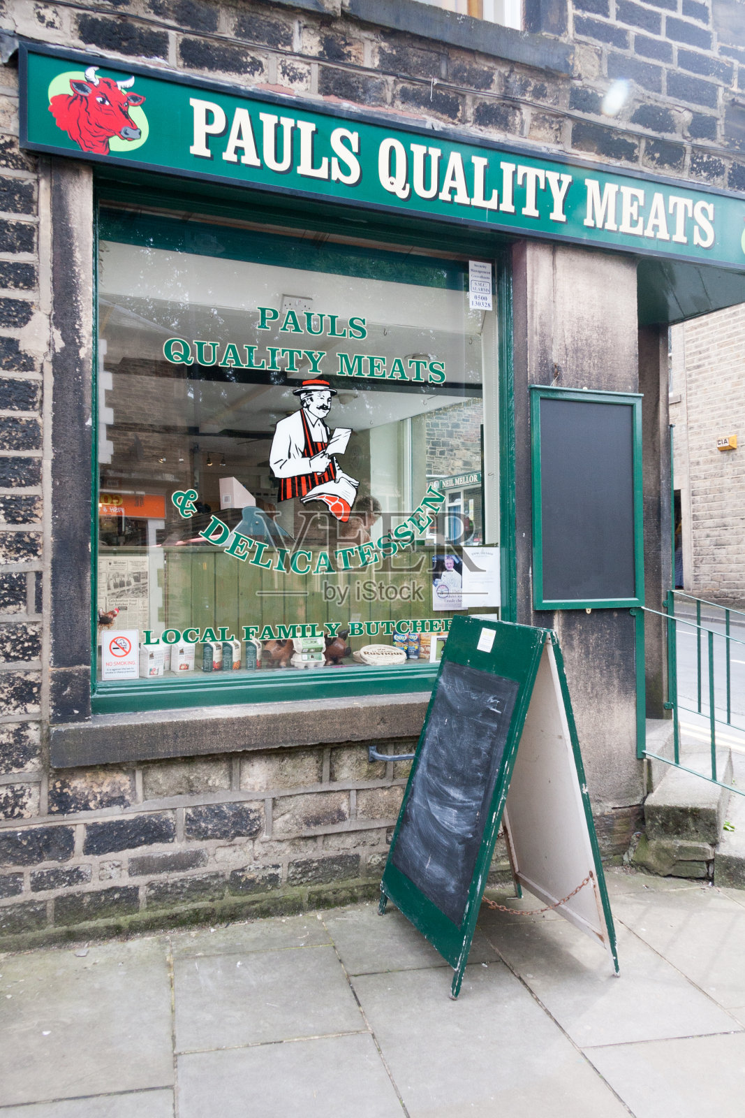 英国，兰开夏郡，厄普米尔，奥尔德姆，保罗肉店照片摄影图片