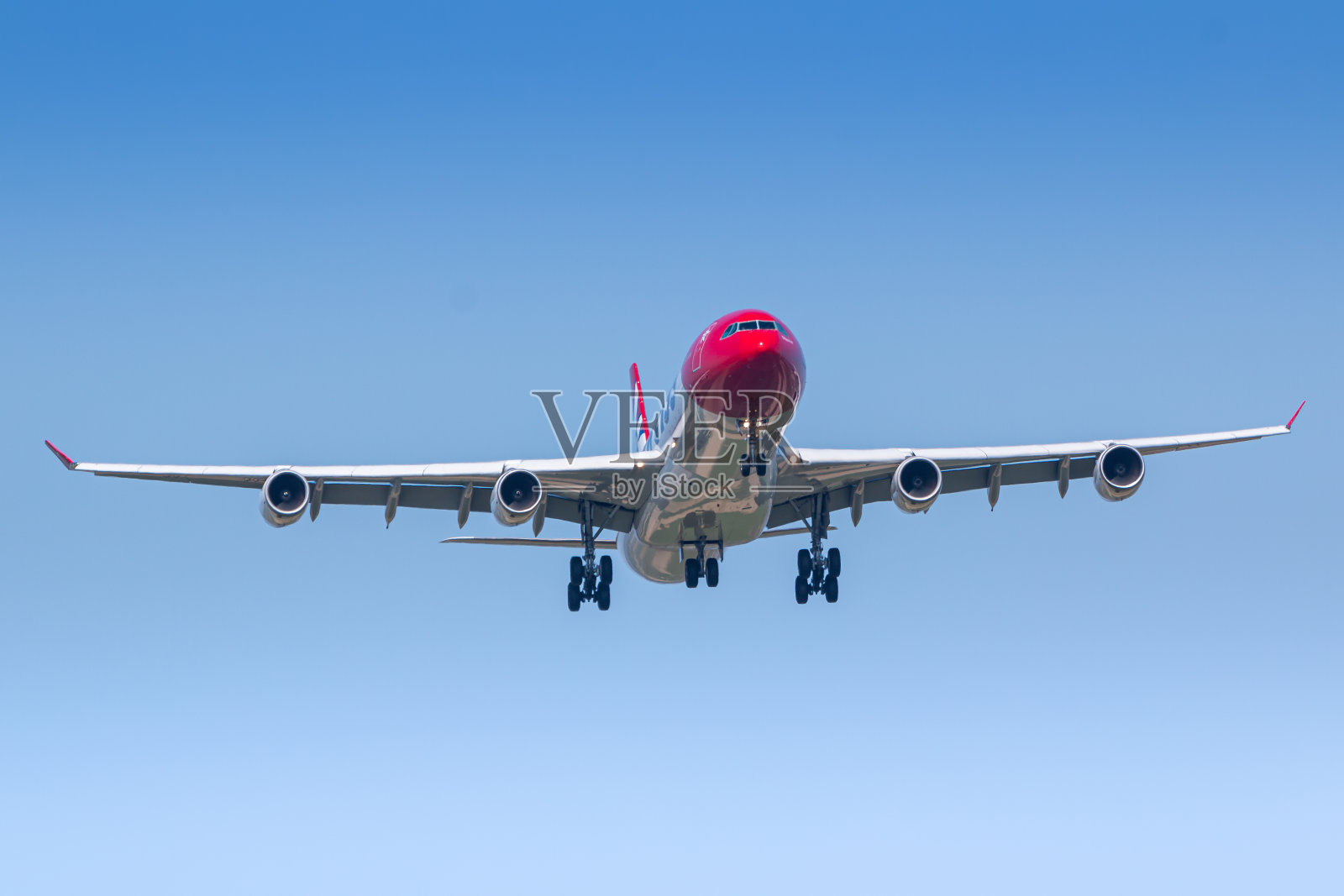 雪绒花空客A340飞机在苏黎世照片摄影图片