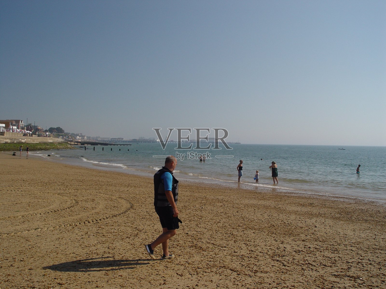 Clacton-on-Sea海滩照片摄影图片