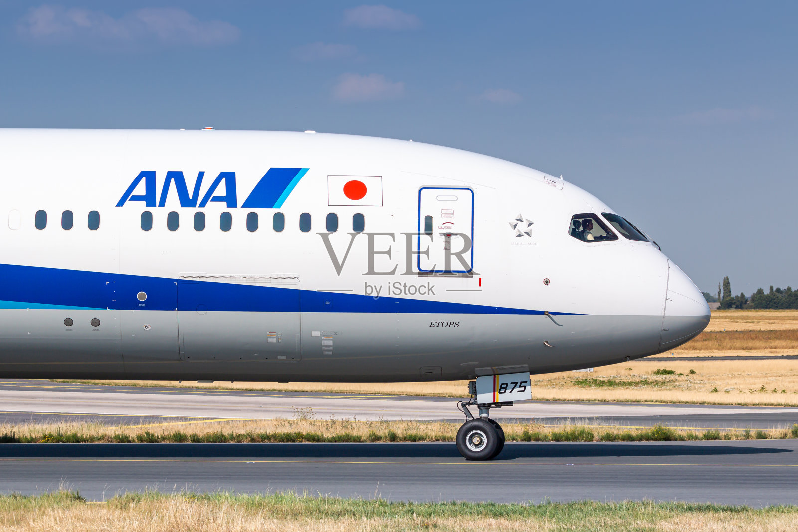 全日空波音787梦幻客机在巴黎戴高乐机场照片摄影图片