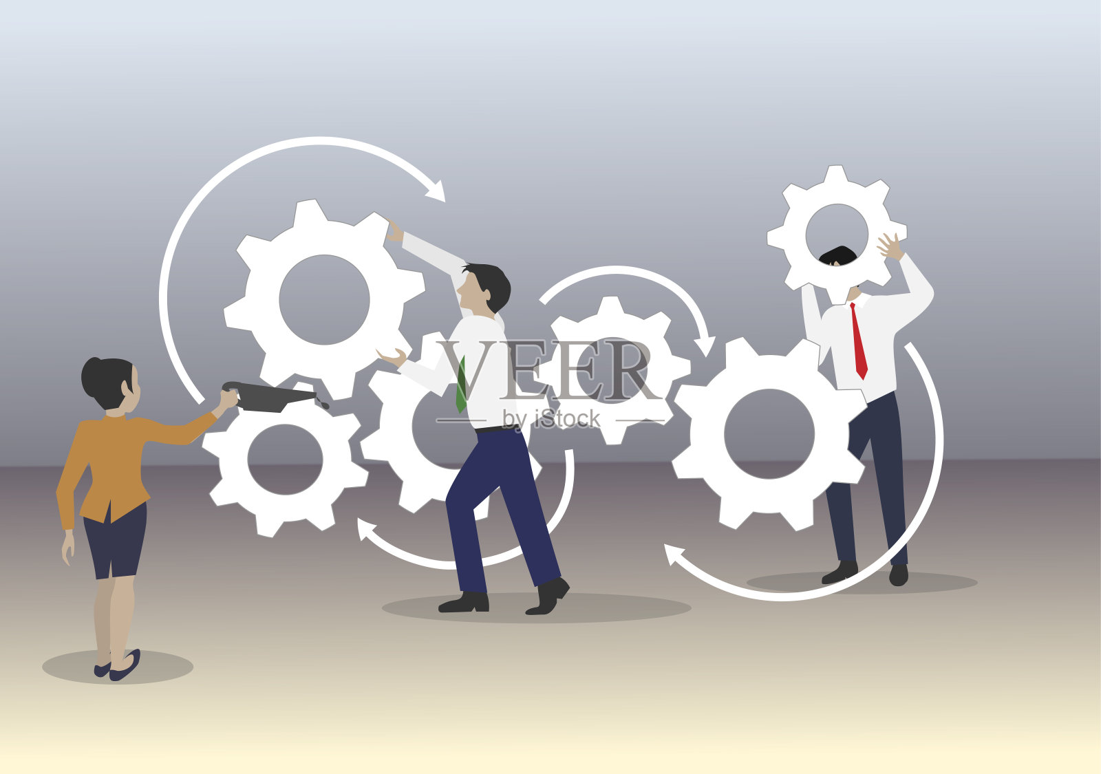 业务团队的工作。插画图片素材