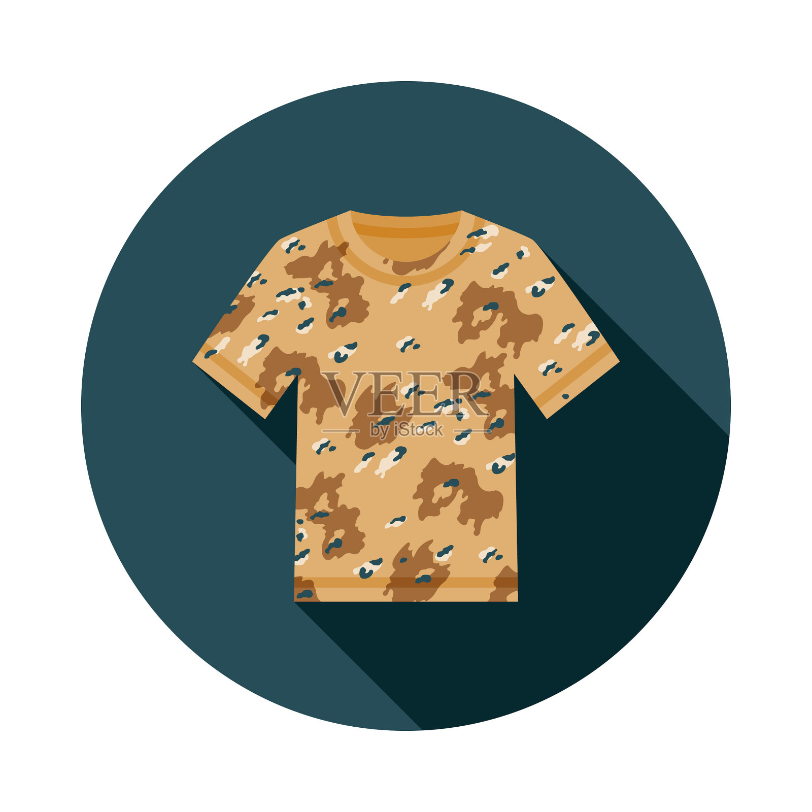 迷彩彩弹 T 恤图标插画图片素材