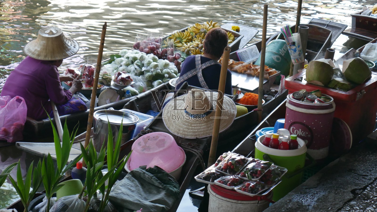 泰国丹嫩沙多水上市场照片摄影图片