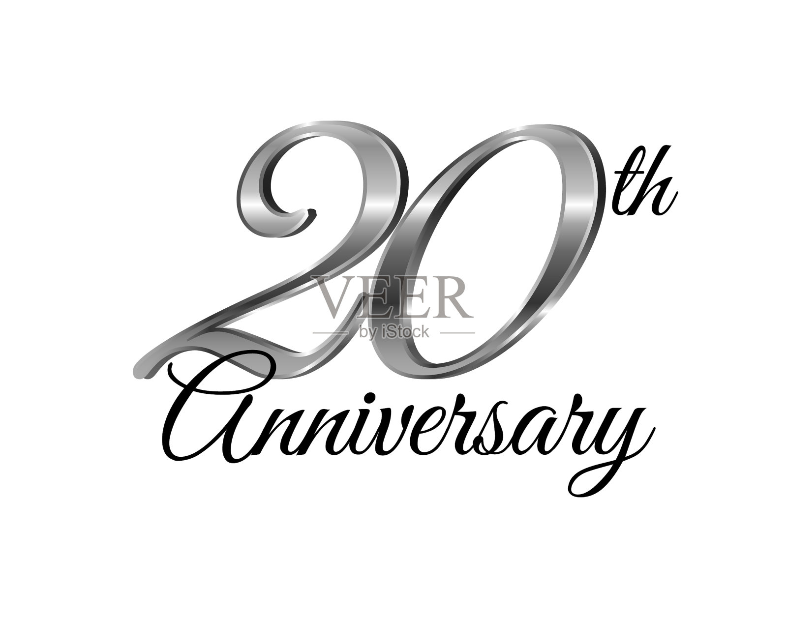 20周年纪念银器插画图片素材