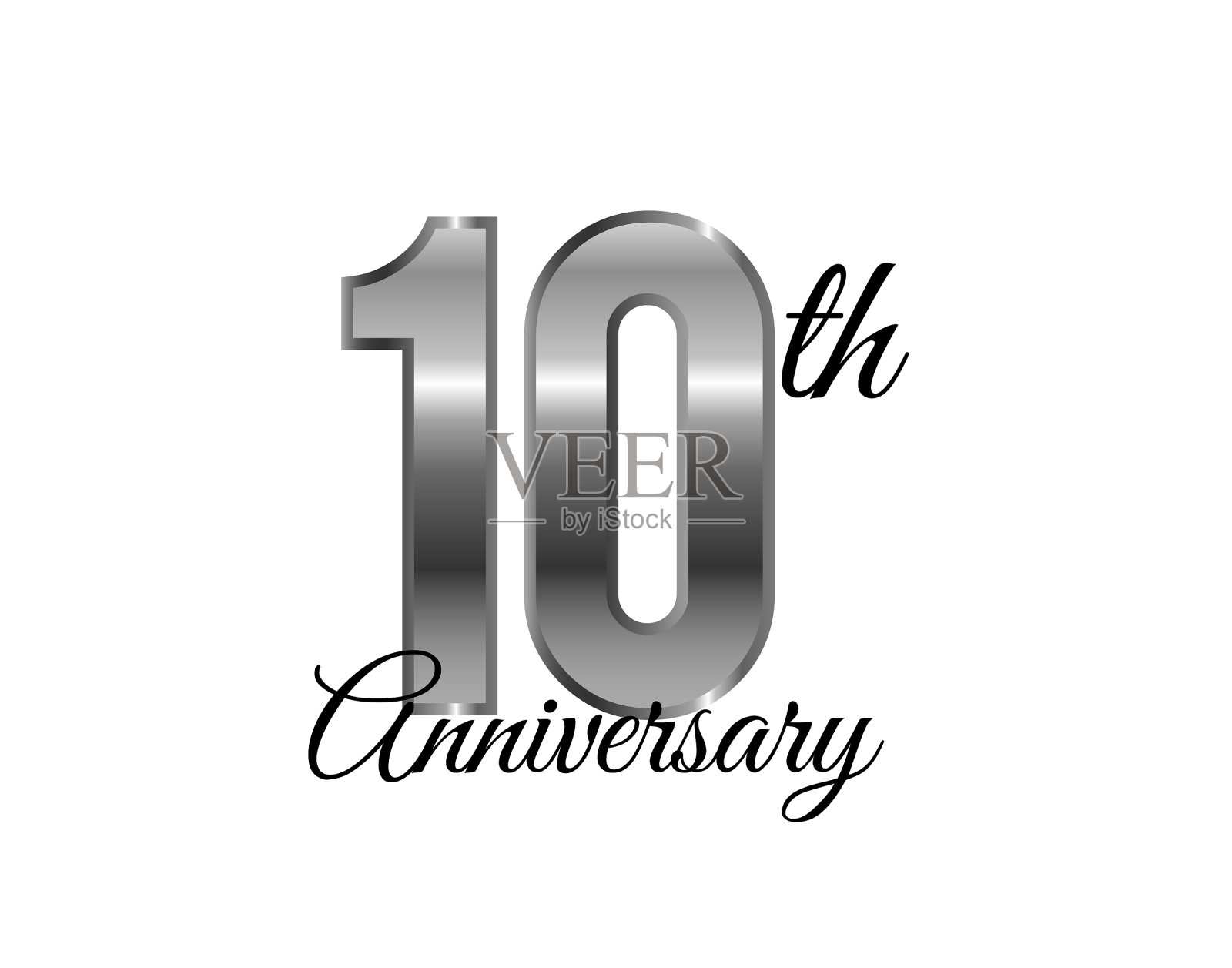 10周年纪念银器插画图片素材