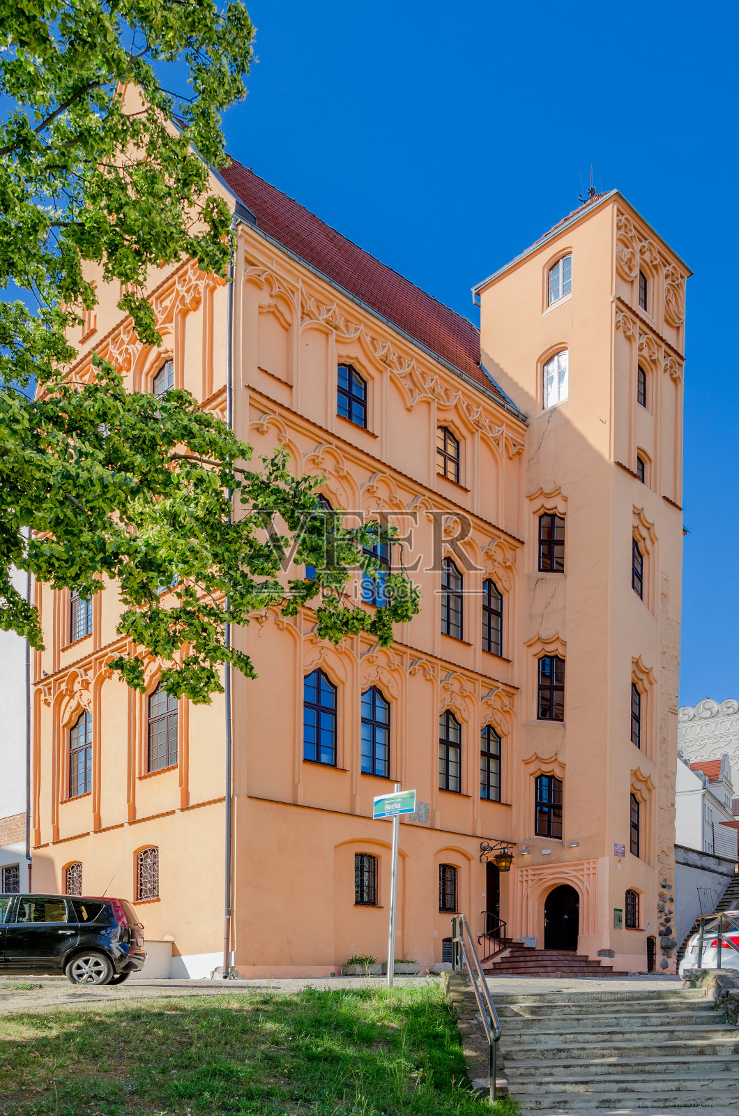 晚期哥特式洛伊茨房屋，位于西波美拉尼亚省什切青照片摄影图片