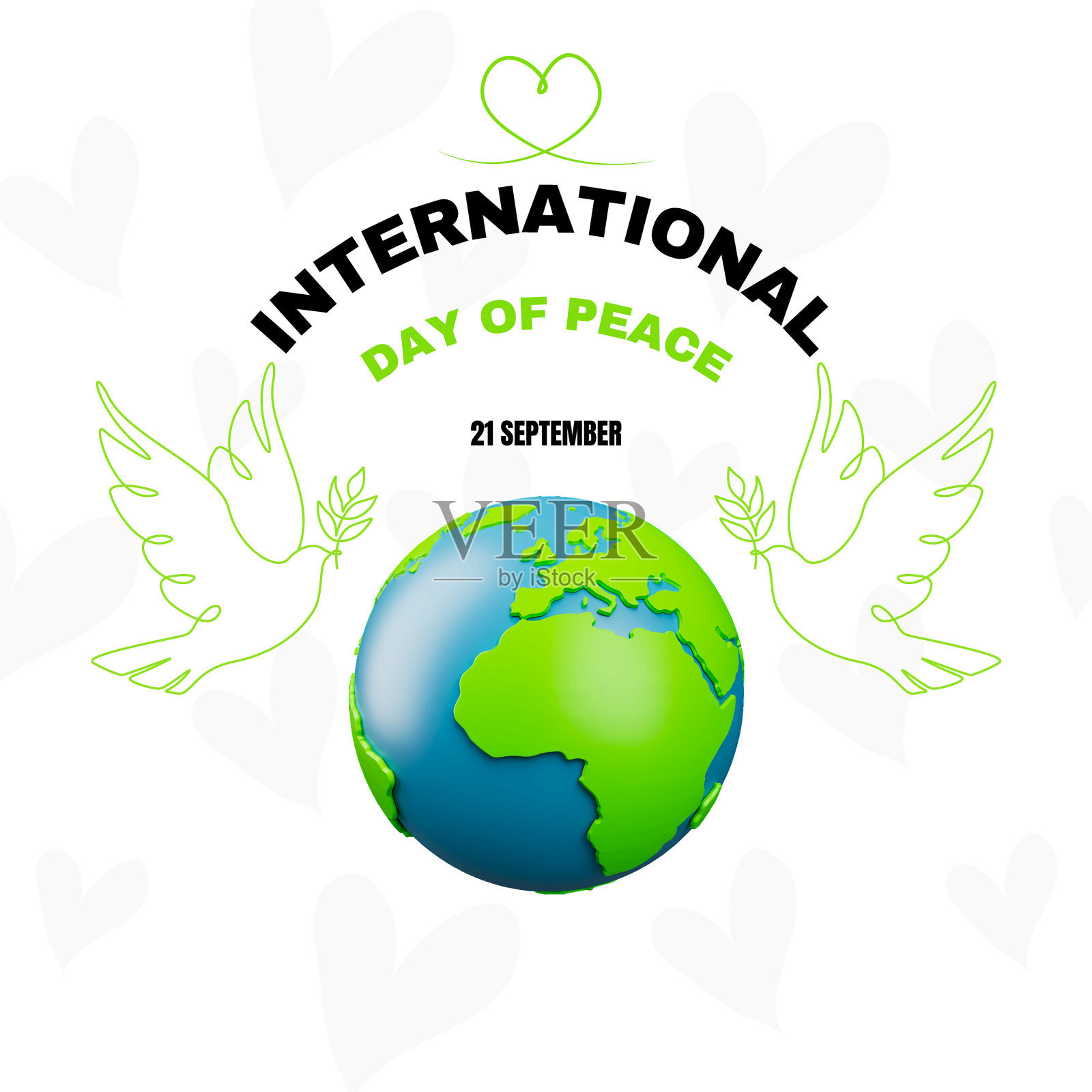 时髦的国际和平日横幅插画图片素材