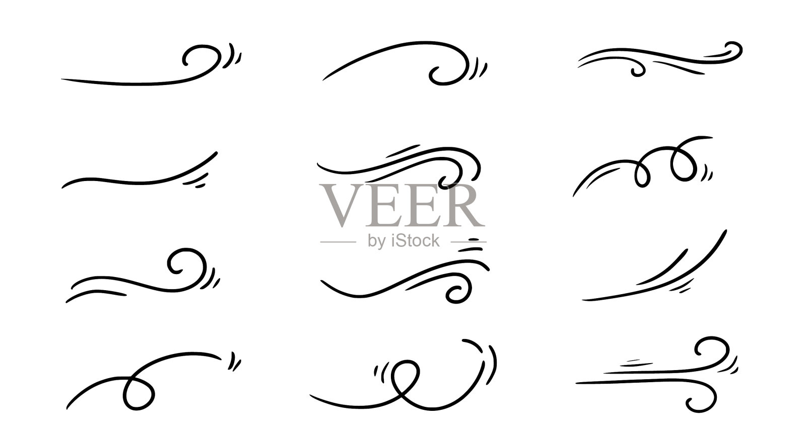 涂鸦风线素描集手绘涂鸦插画图片素材