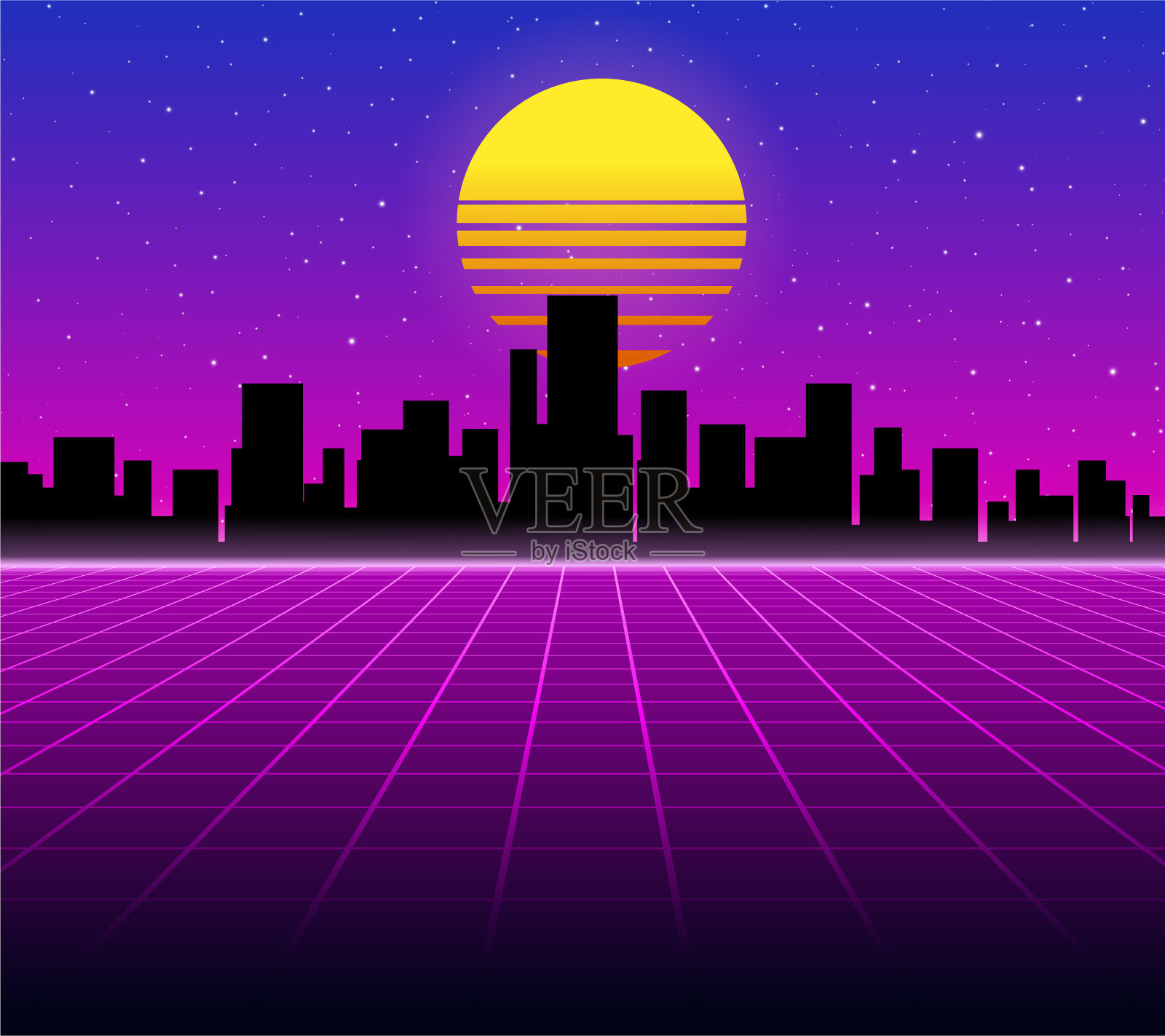 Synthwave复古的背景插画图片素材