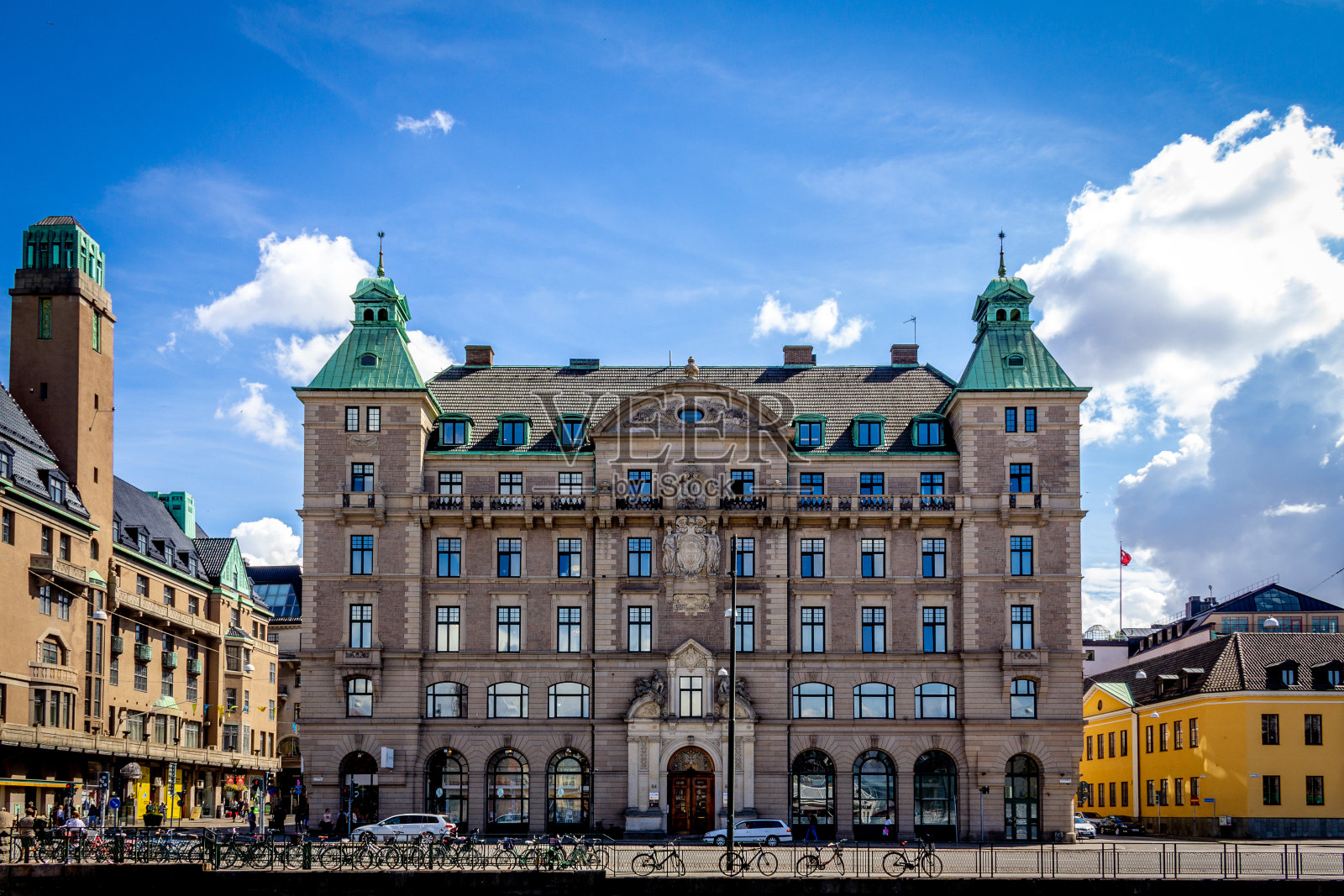 宏伟的建筑在城市中心Malmö，瑞典照片摄影图片