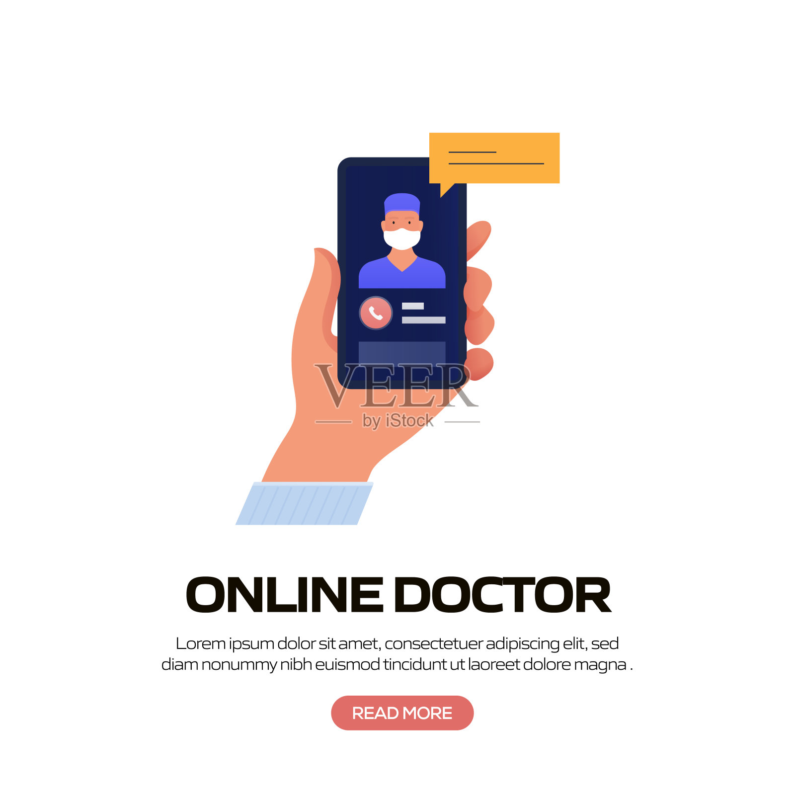 在线医生，医疗保健概念矢量插图网站横幅，广告和营销材料，在线广告，业务演示等。插画图片素材