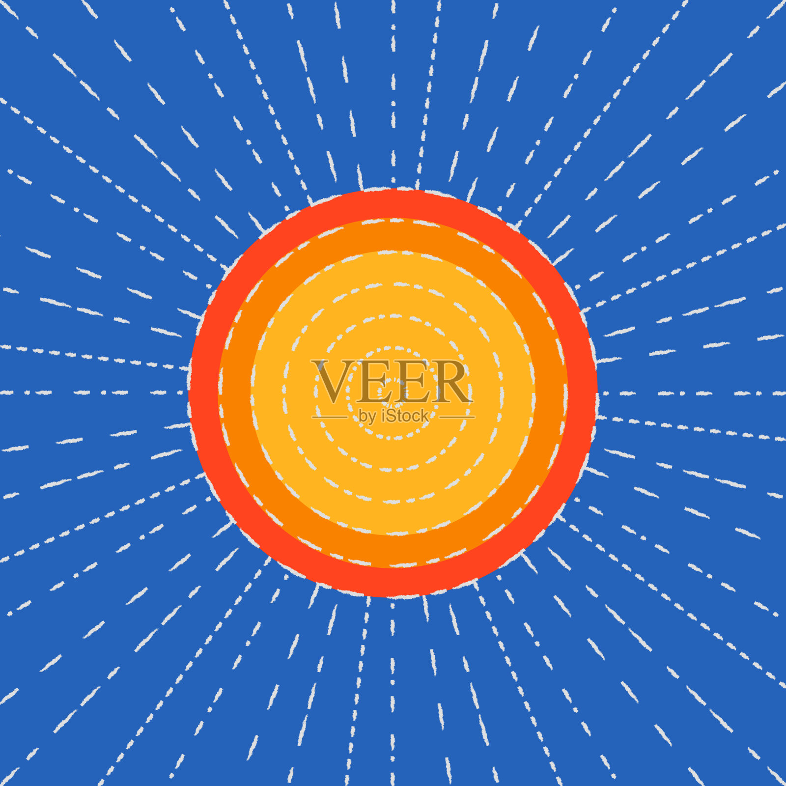 明亮的抽象插图-点缀太阳。插画图片素材