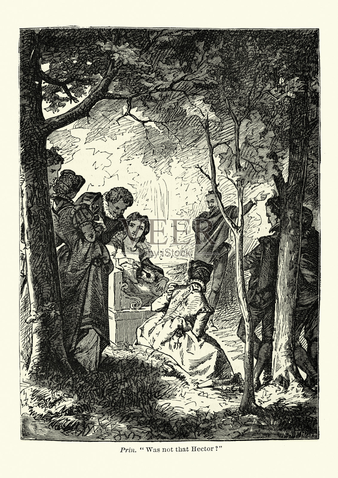 莎士比亚的爱是徒劳的。那不是赫克托吗?插画图片素材