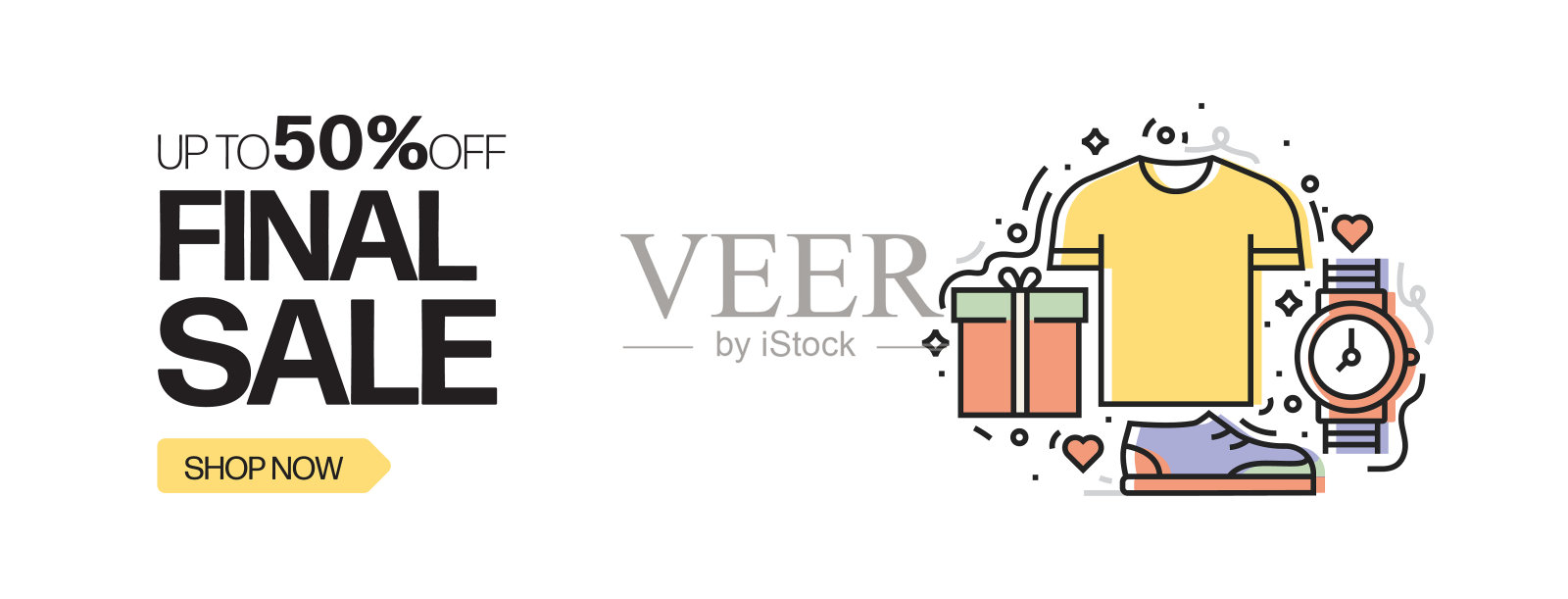 销售横幅模板设计。最终销售特价矢量插图。插画图片素材