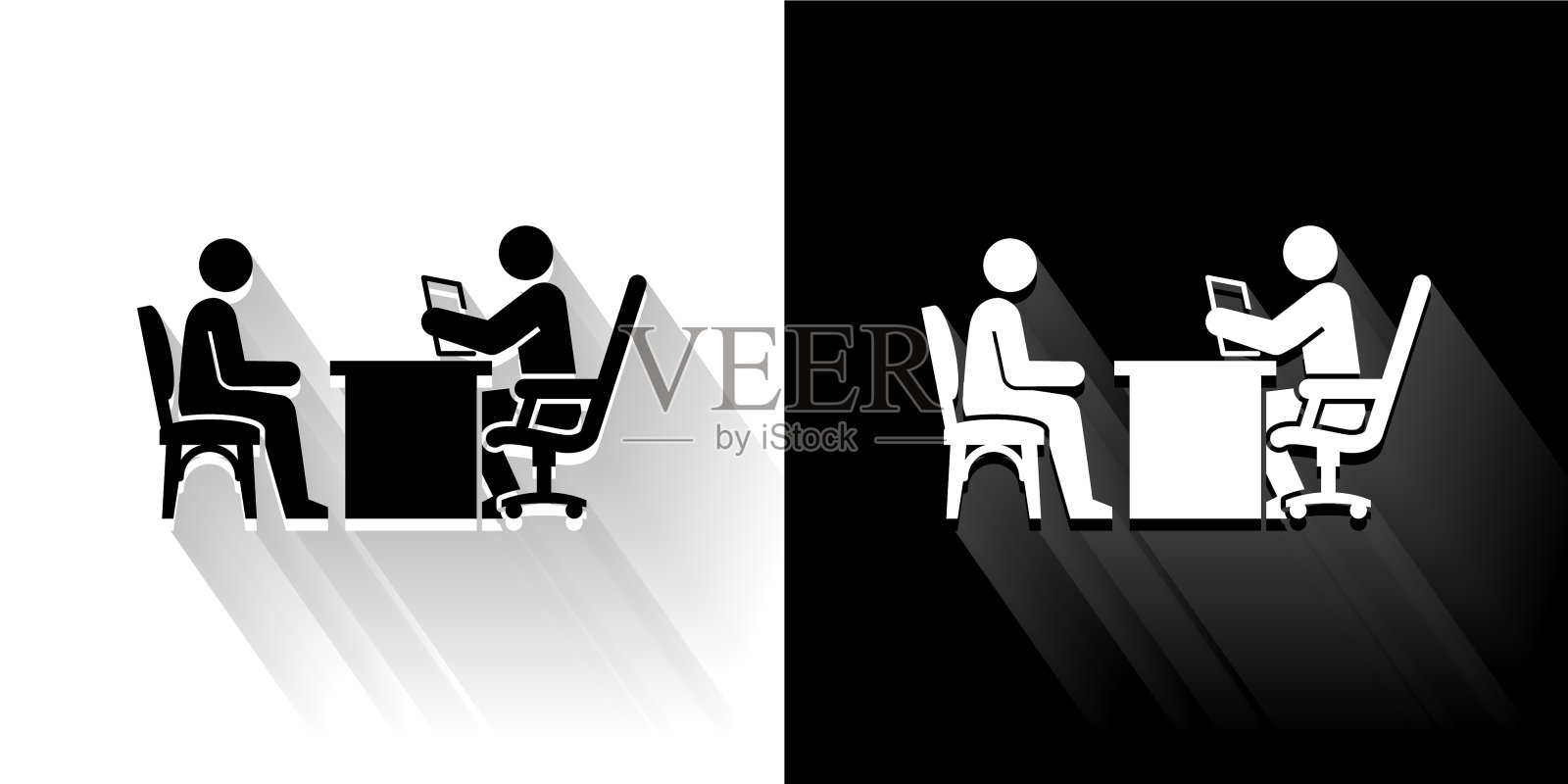 采访长影黑白图标插画图片素材