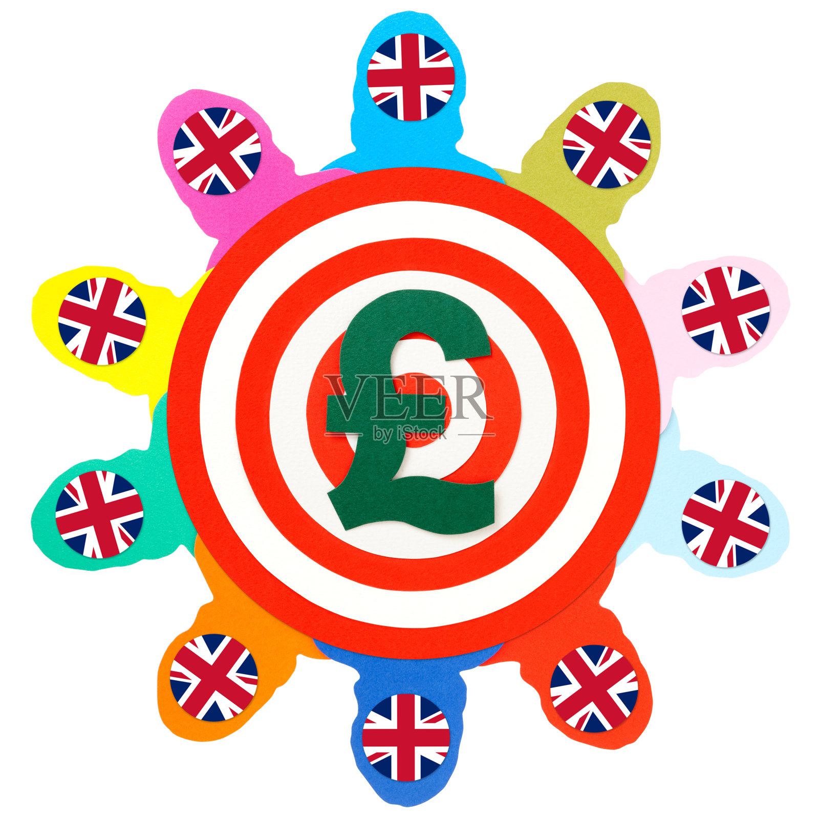 英国妇女的目标英镑标志插画图片素材