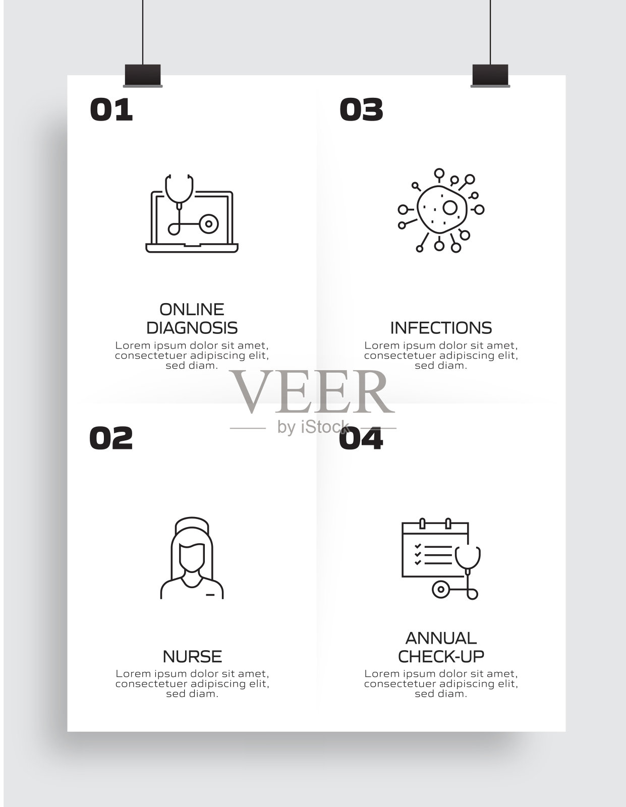 医疗保健和医疗概念信息图设计矢量插图插画图片素材