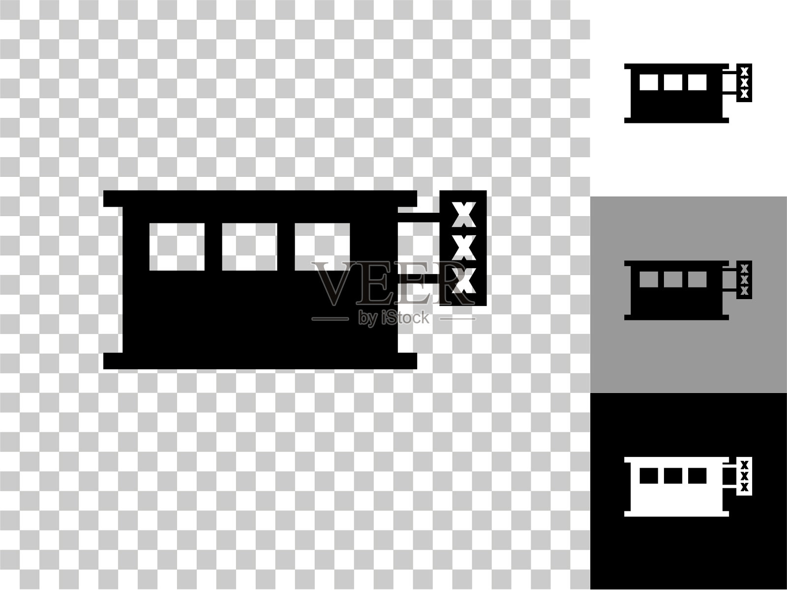 成人商店图标在棋盘透明的背景插画图片素材