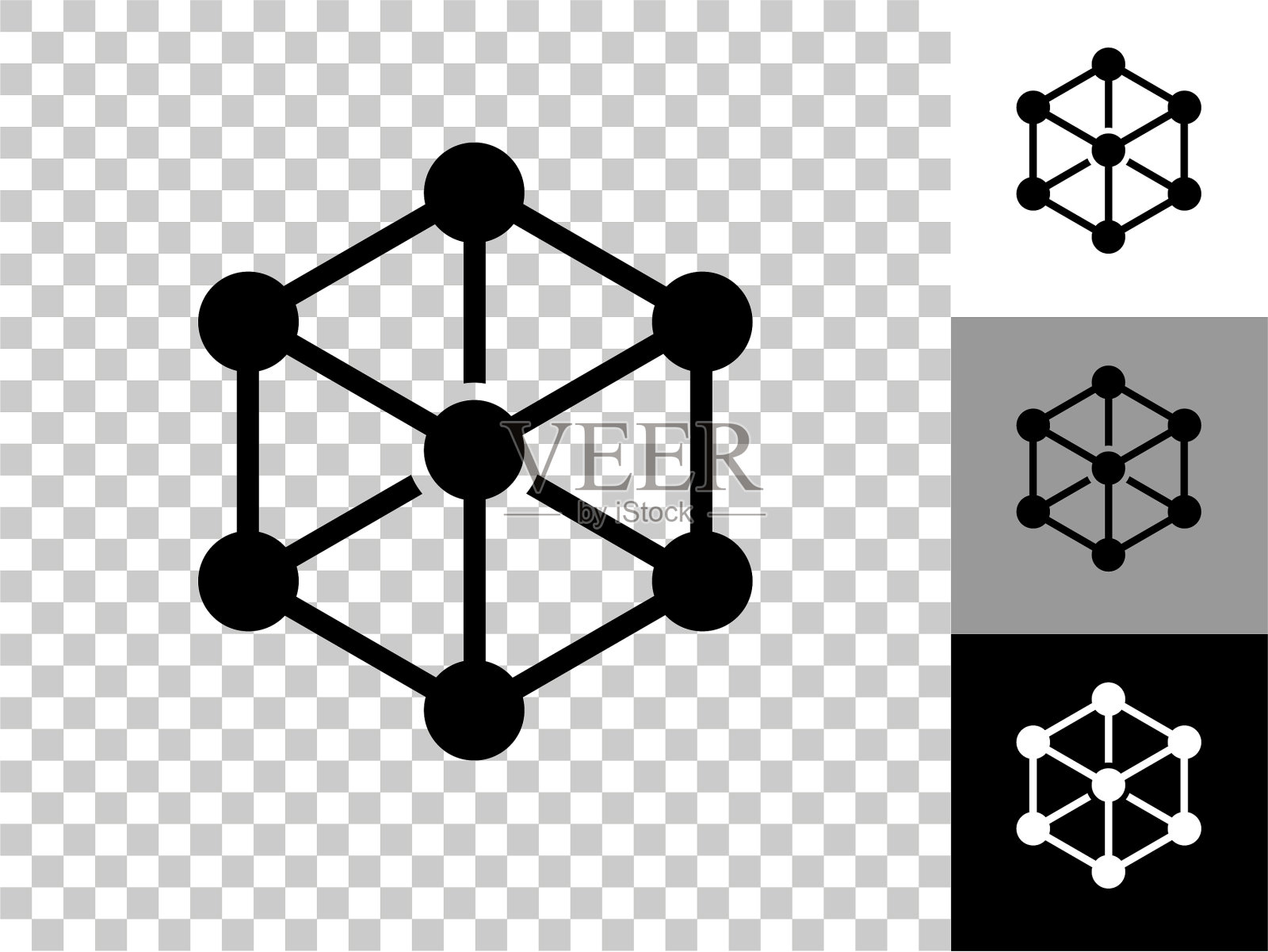 化学化合物图标在棋盘透明的背景插画图片素材