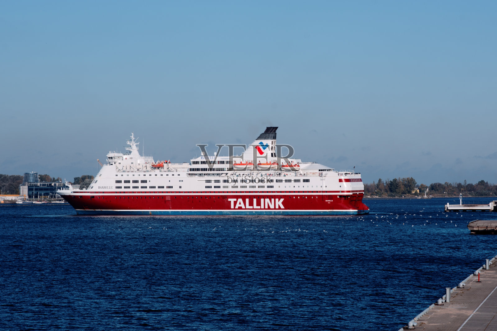 拉脱维亚里加Tallink的Isabelle号货轮照片摄影图片