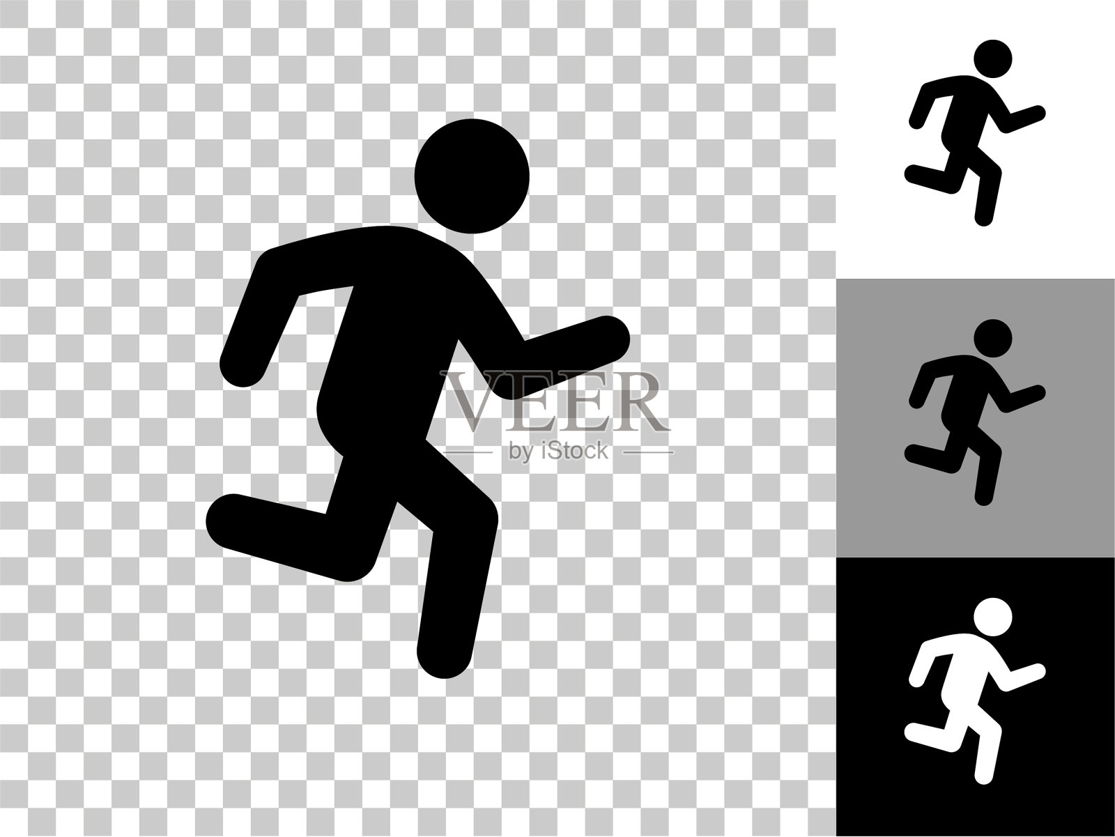 慢跑图标在棋盘上透明的背景设计元素图片