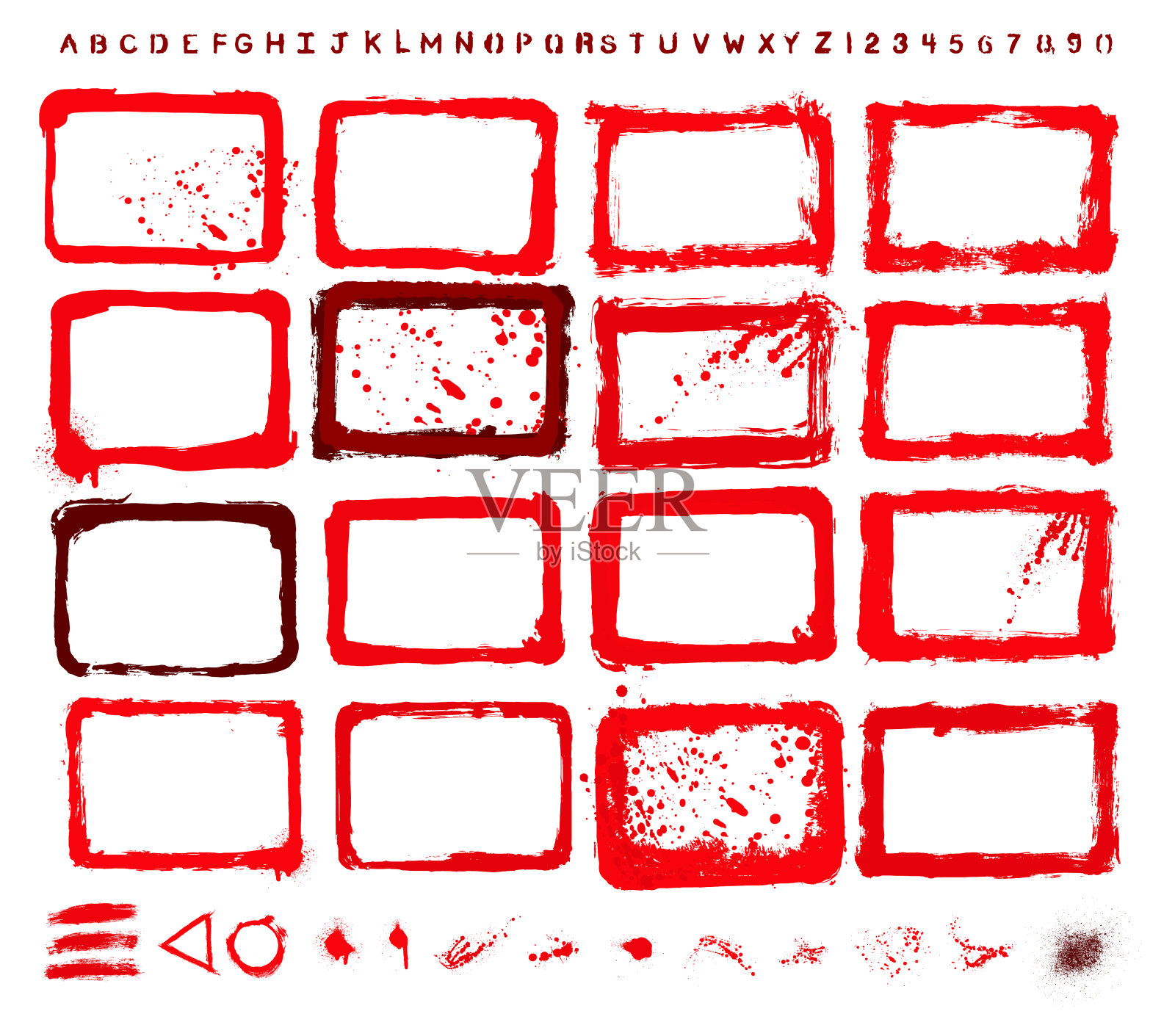 设计师矢量收集，手绘，扫描和跟踪Grunge纹理插画图片素材