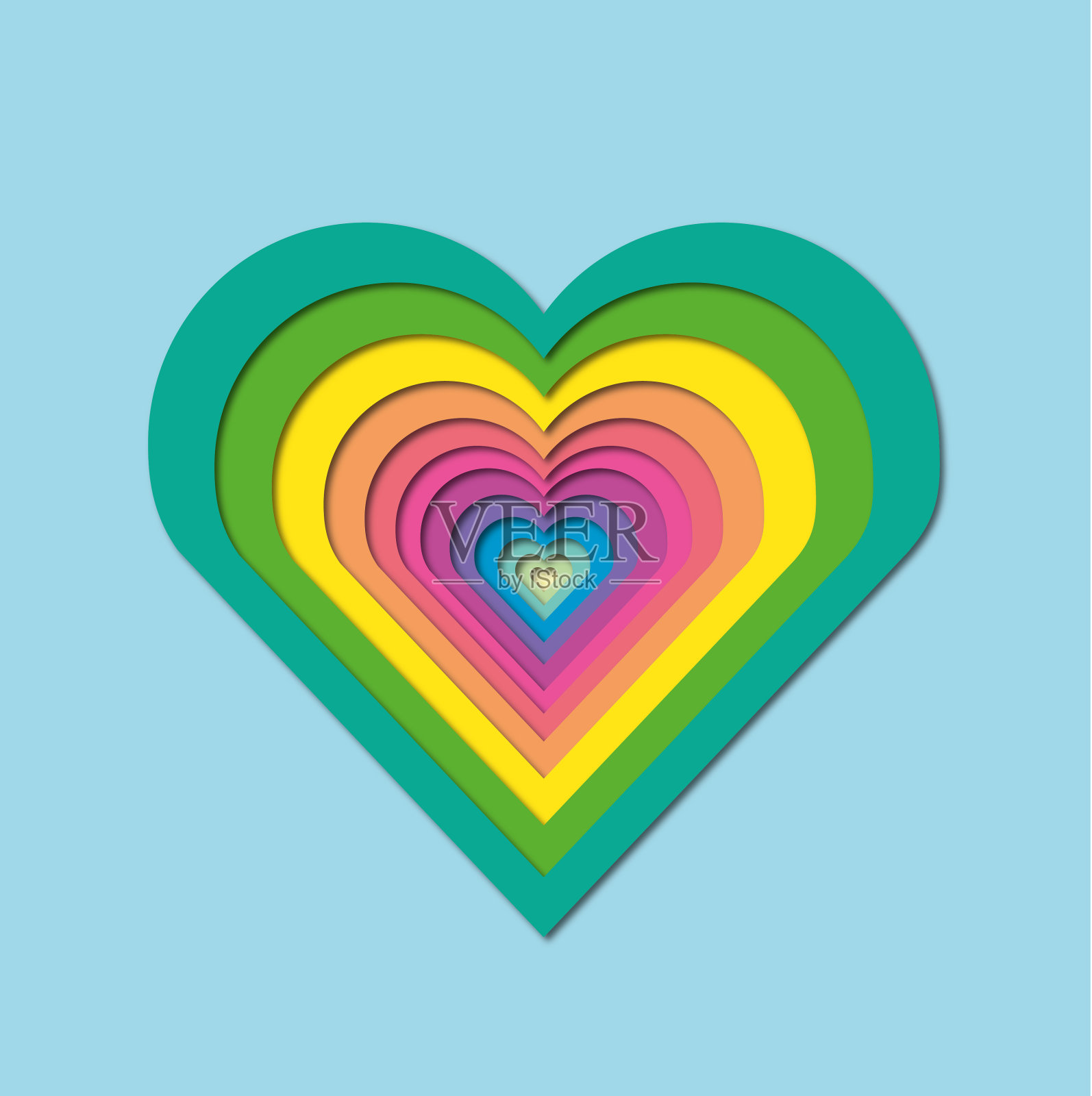 用心画图案插画图片素材