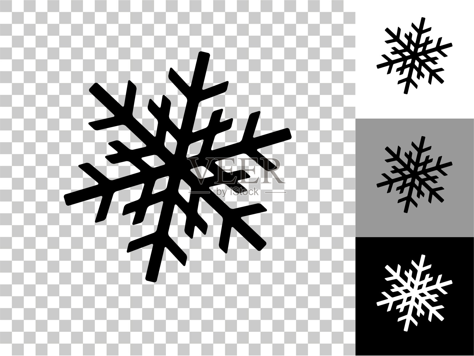 雪花图标在棋盘上透明的背景插画图片素材