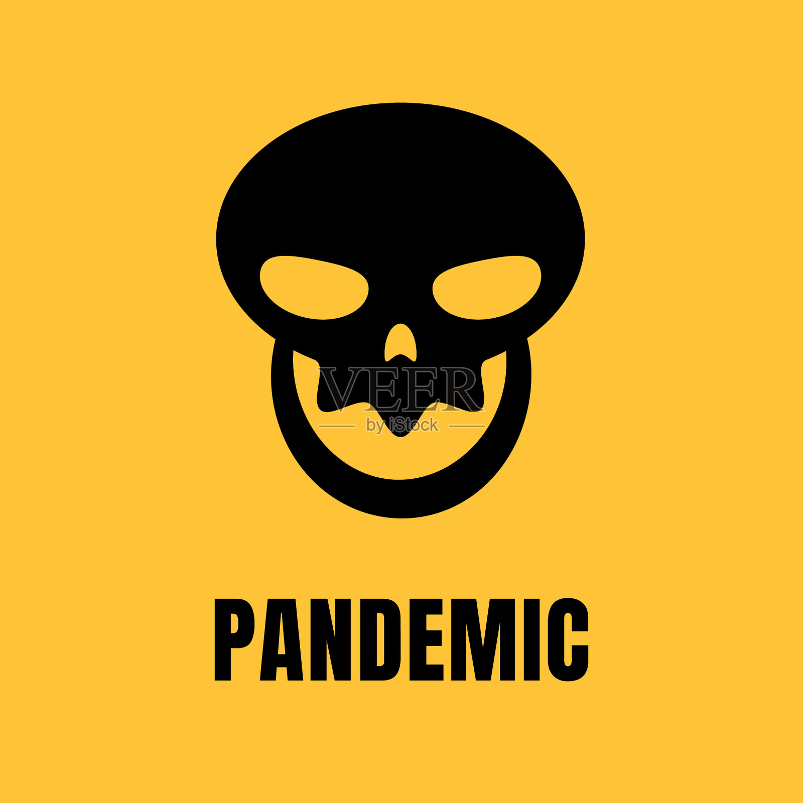 流行人类头骨标志设计插画图片素材